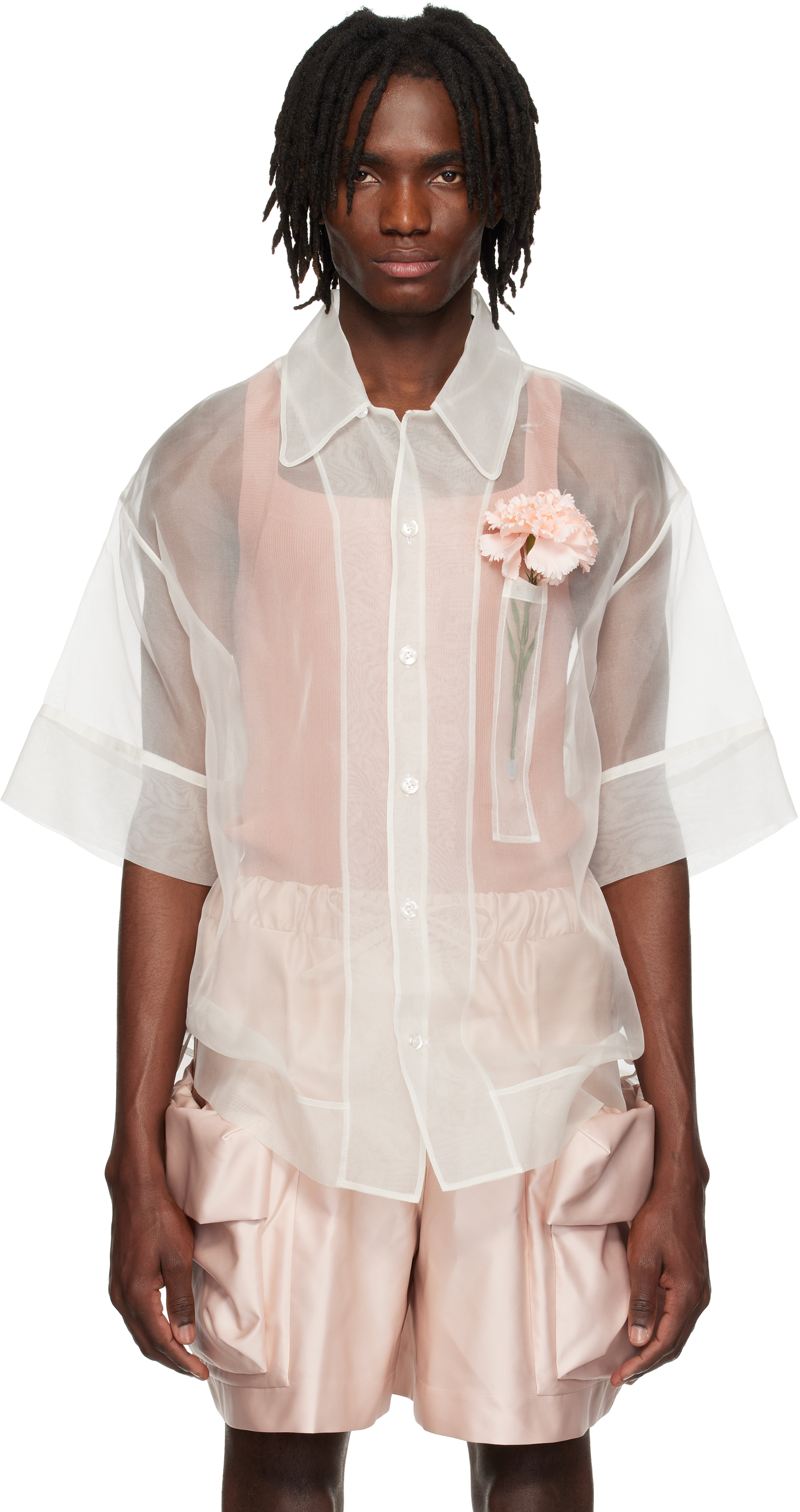 Off-White Carnation Pocket Boxy Shirt