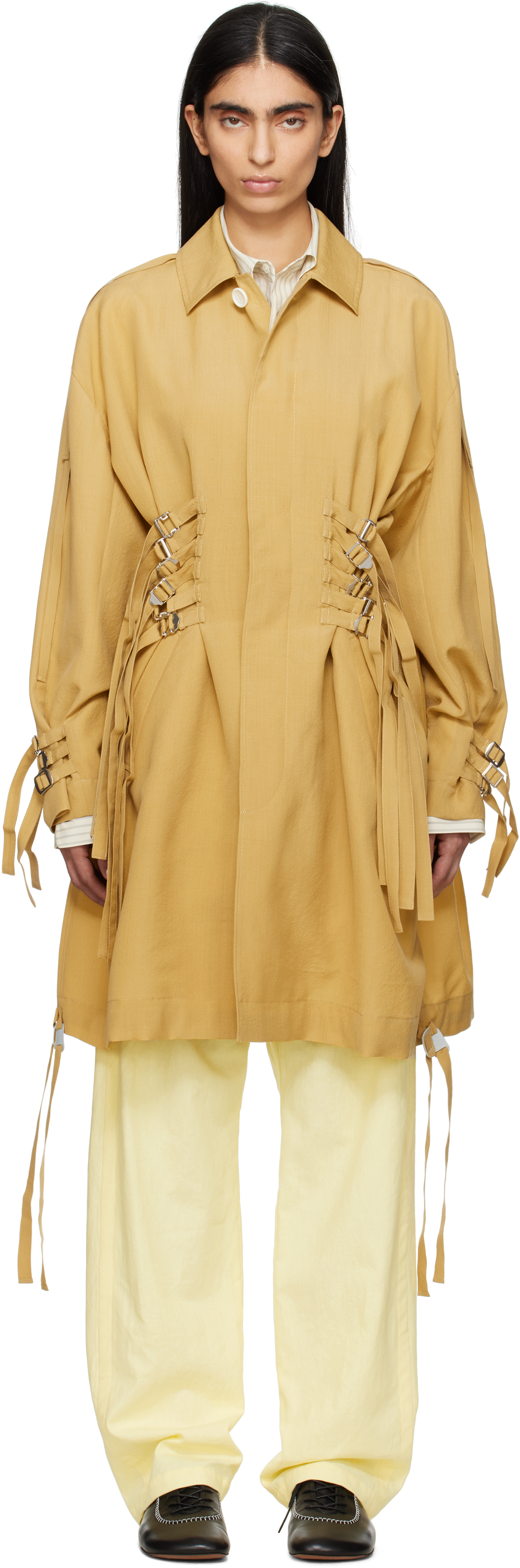 Shop Undercover Tan Uc1e1301 Coat In Beige