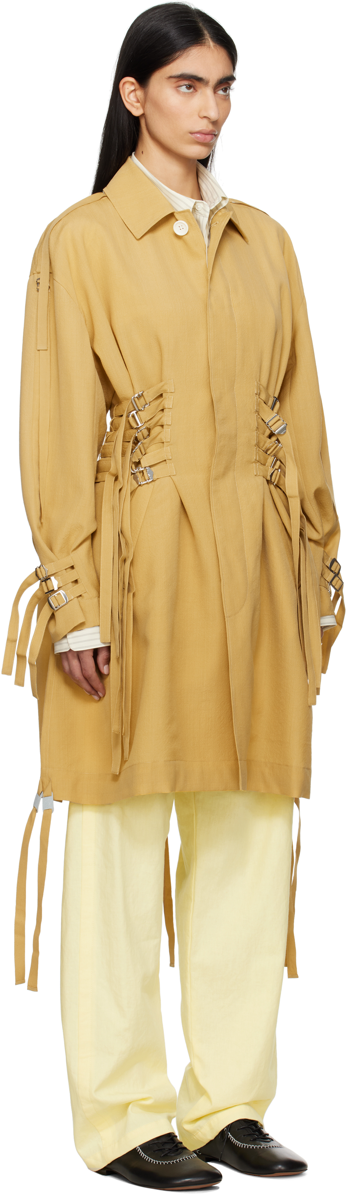 Shop Undercover Tan Uc1e1301 Coat In Beige