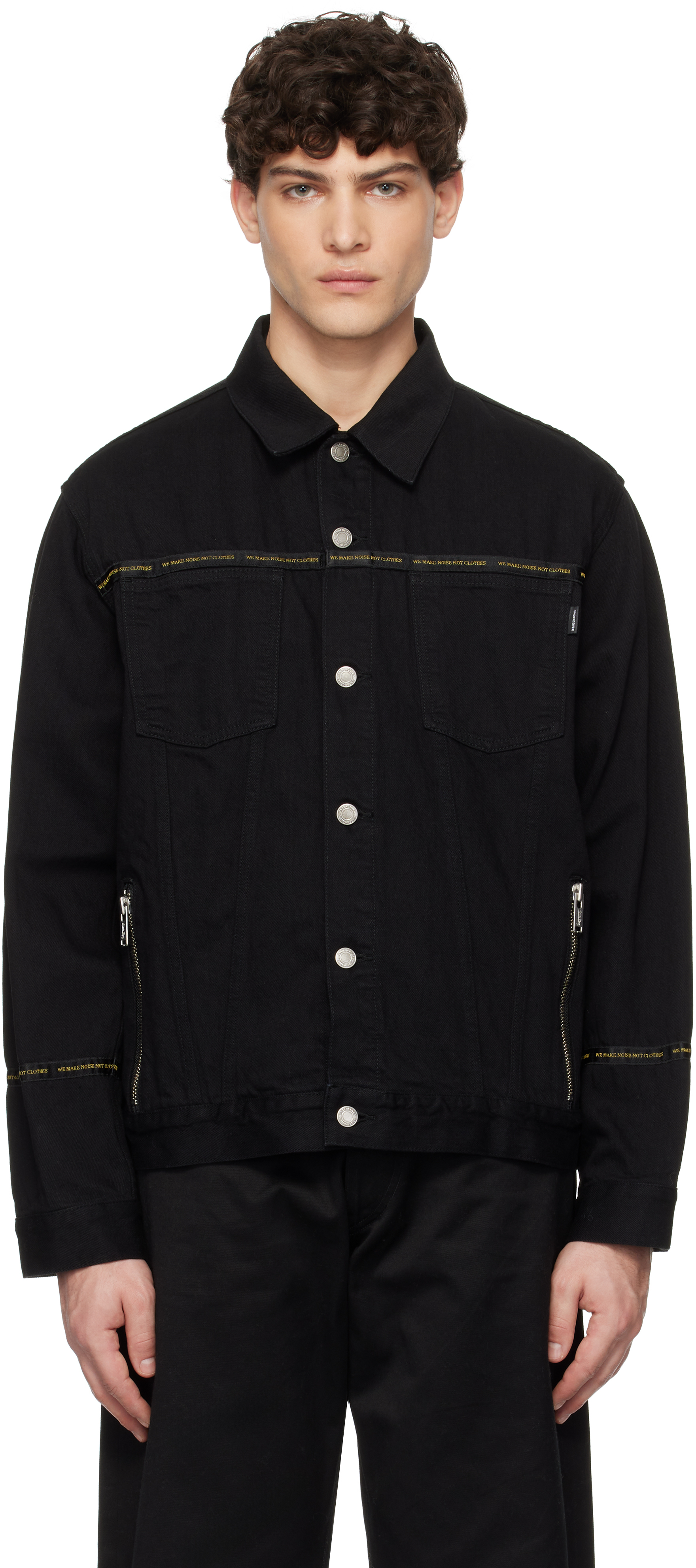 Black Pocket Denim Jacket