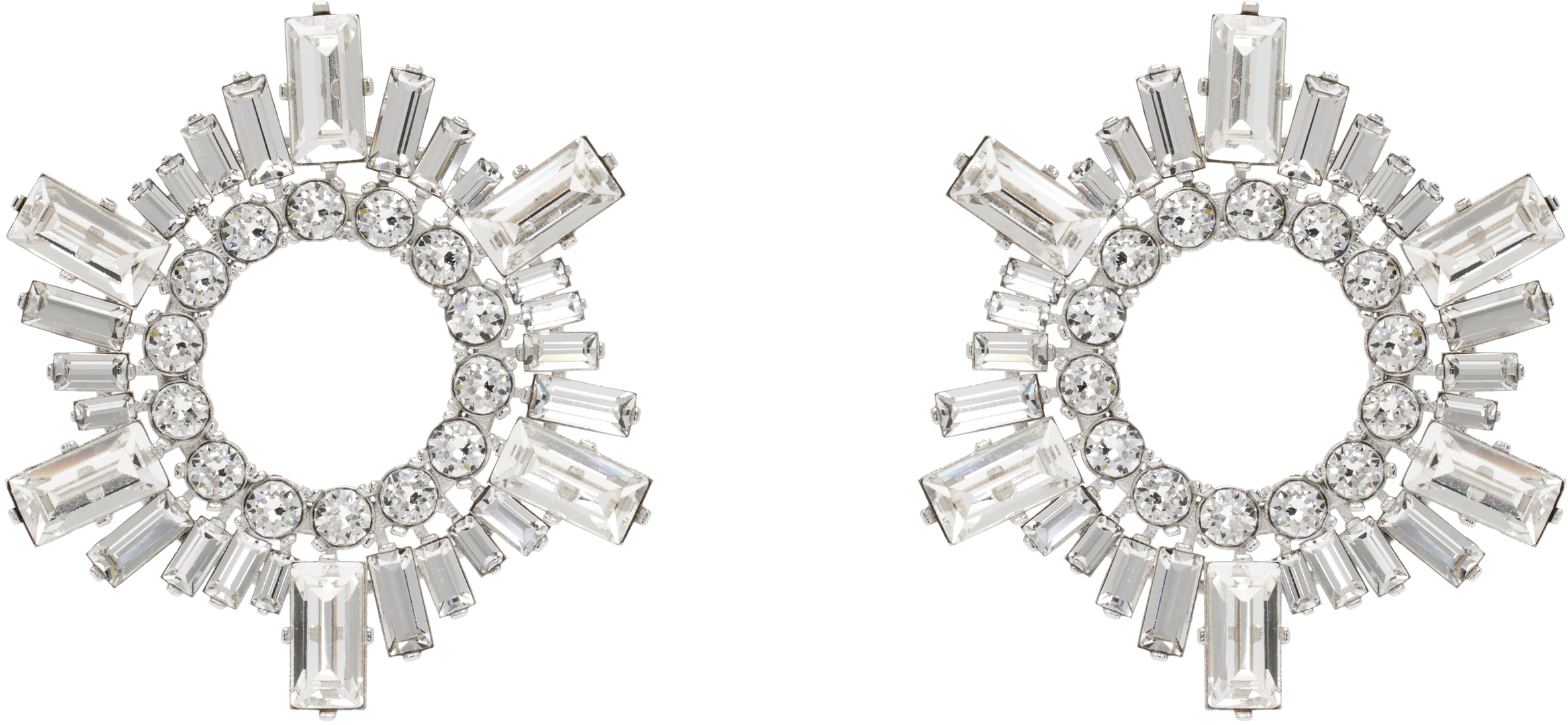 【関税込み】Amina Muaddi シルバー ミニ Begum ピアス Amina Muaddi Mini Begum earrings for Women - Silver in UAE