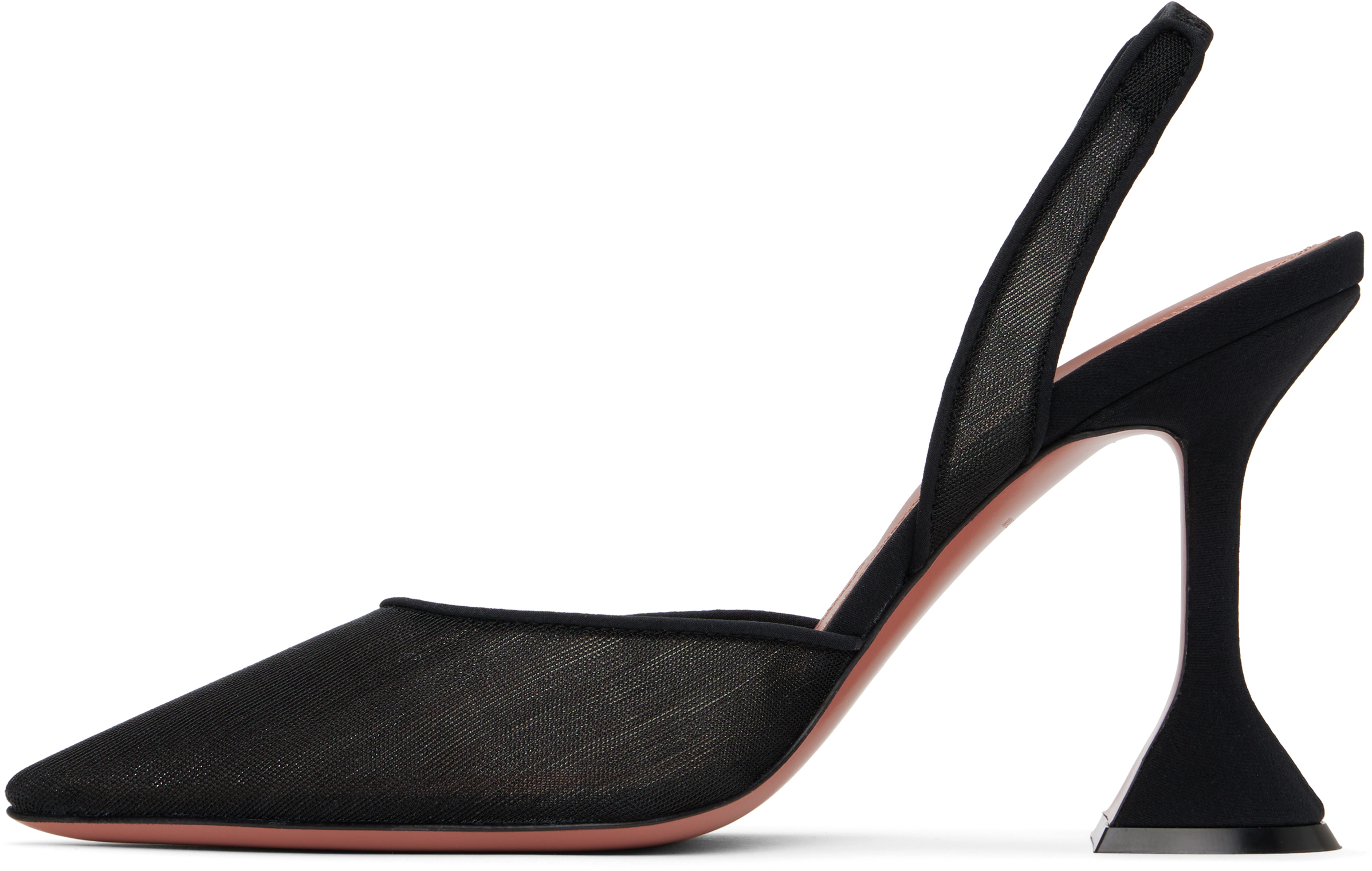 Amina Muaddi Womens Black Holli 95 Sling-back Heeled Mesh Courts In Mesh Black