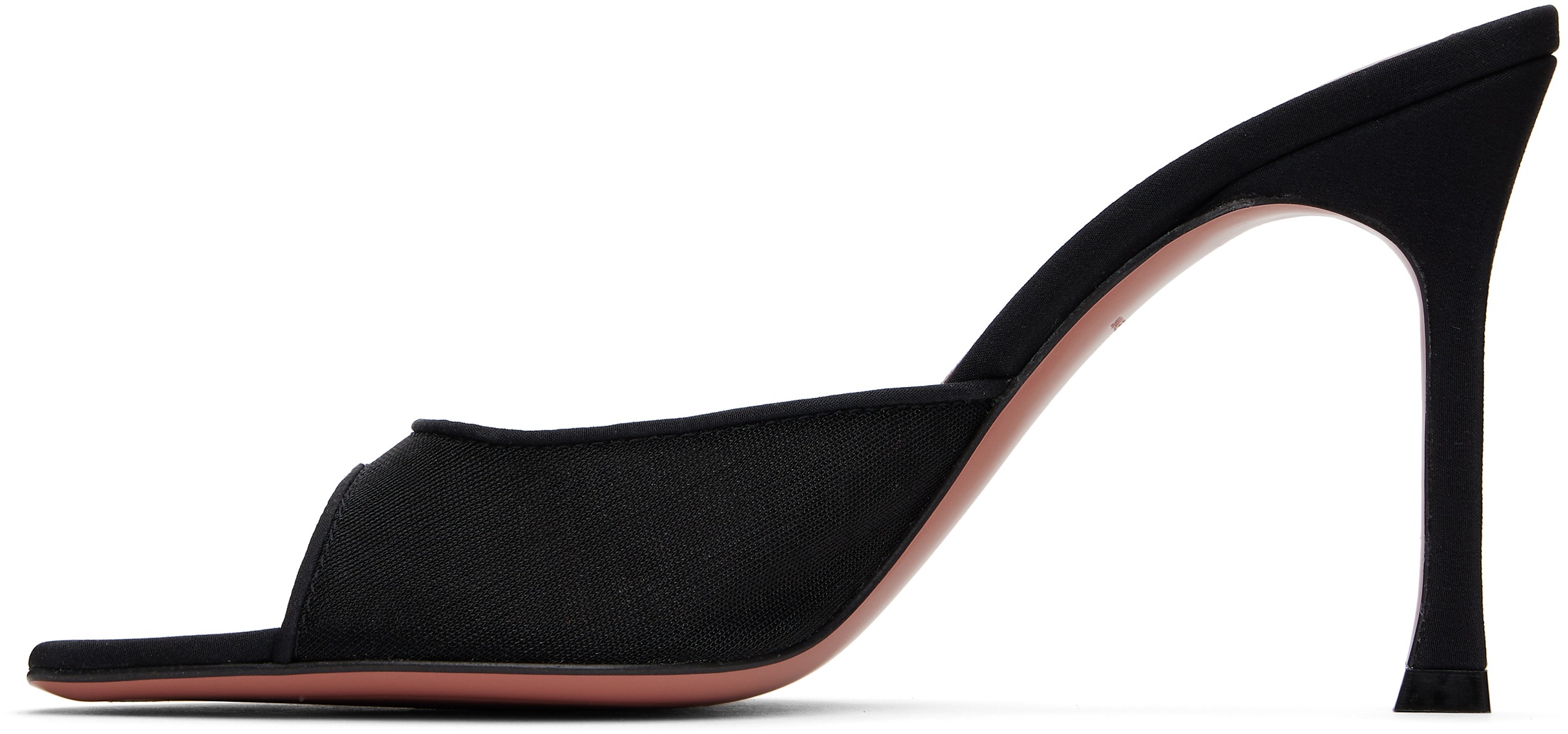 Amina Muaddi Alexa Slipper 90 Open-toed Heels Sandals In Mesh Black