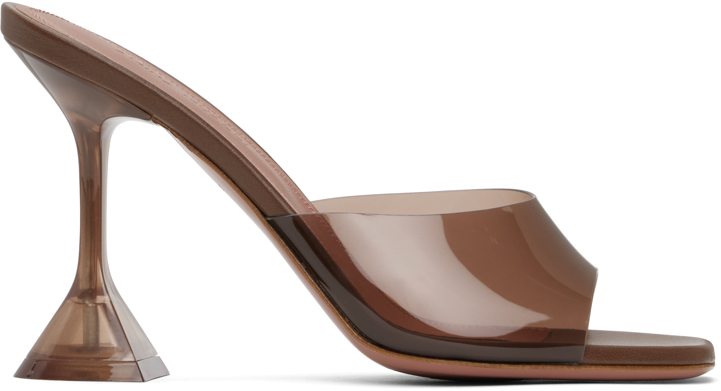 Amina Muaddi Lupita Glass Slipper - Transparent / Orange