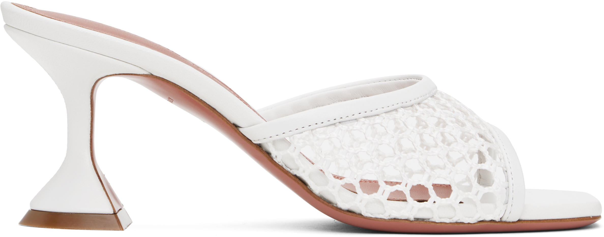 White Lupita Net 70 Heeled Sandals