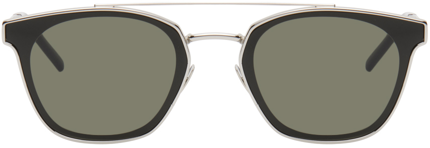 Saint Laurent Silver SL 28 Metal Sunglasses SSENSE Canada