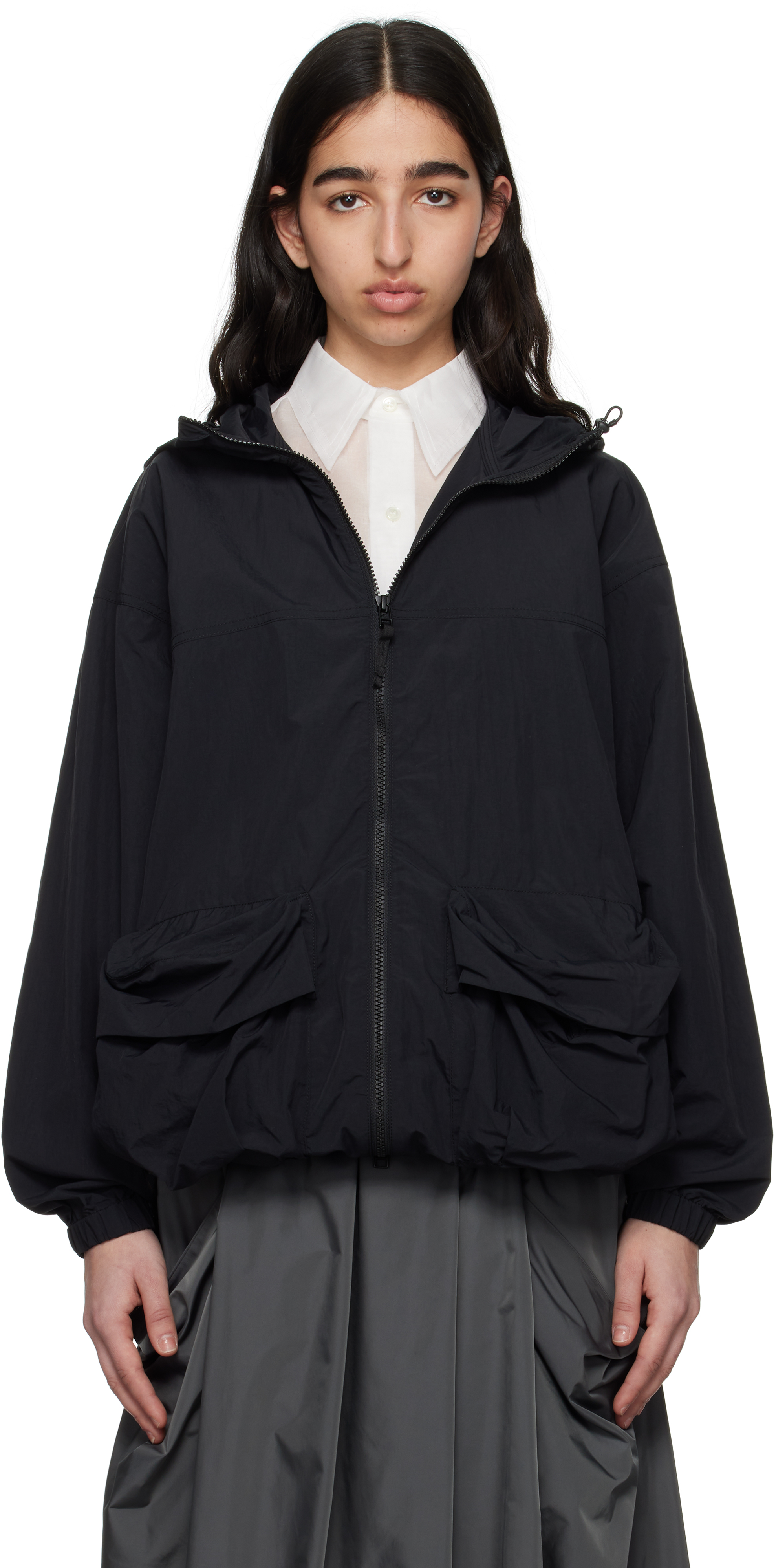 Snow Peak: Black Nylon Tussah Jacket | SSENSE