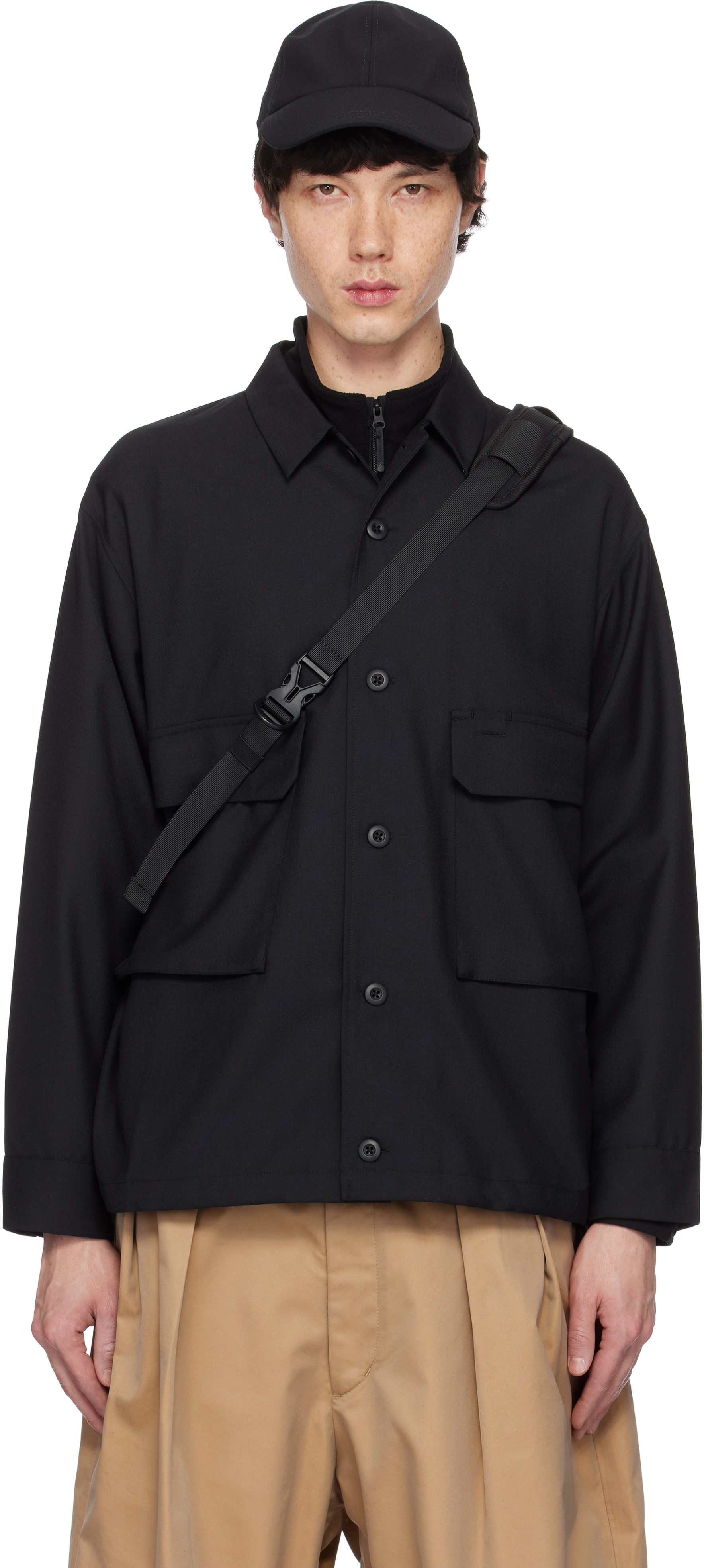 Black Hybrid Wool Shirt