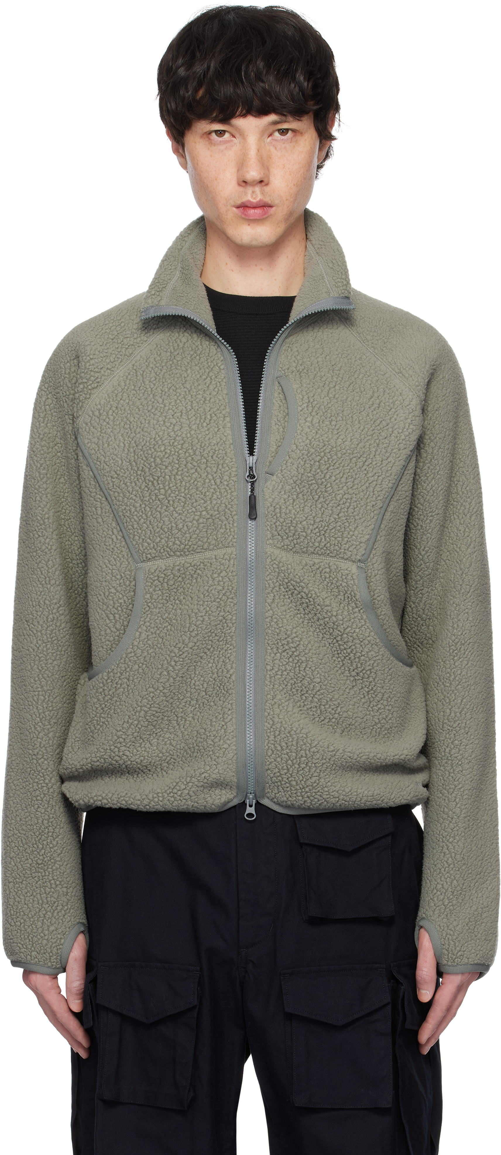 Gray Thermal Boa Fleece Jacket