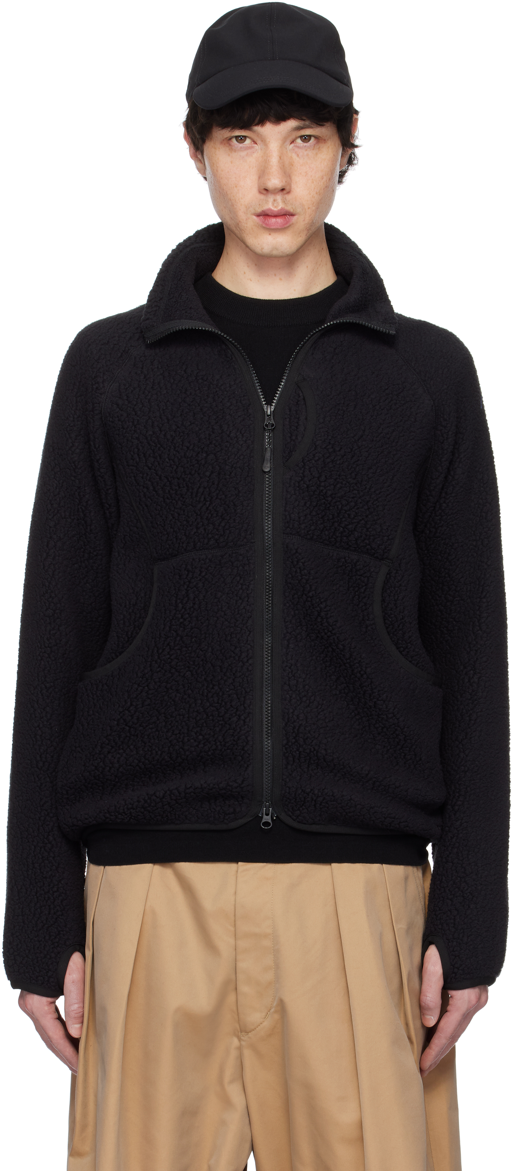 Snow Peak: Black Thermal Boa Fleece Jacket | SSENSE
