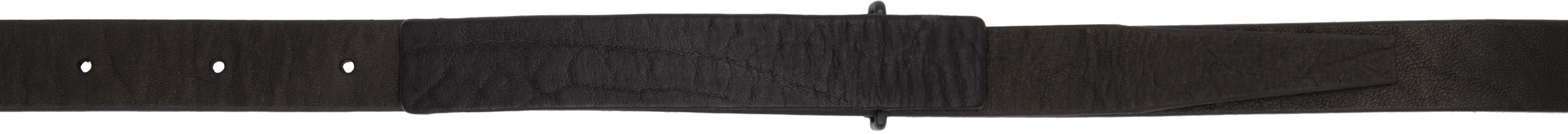 Black Leather Plate Belt