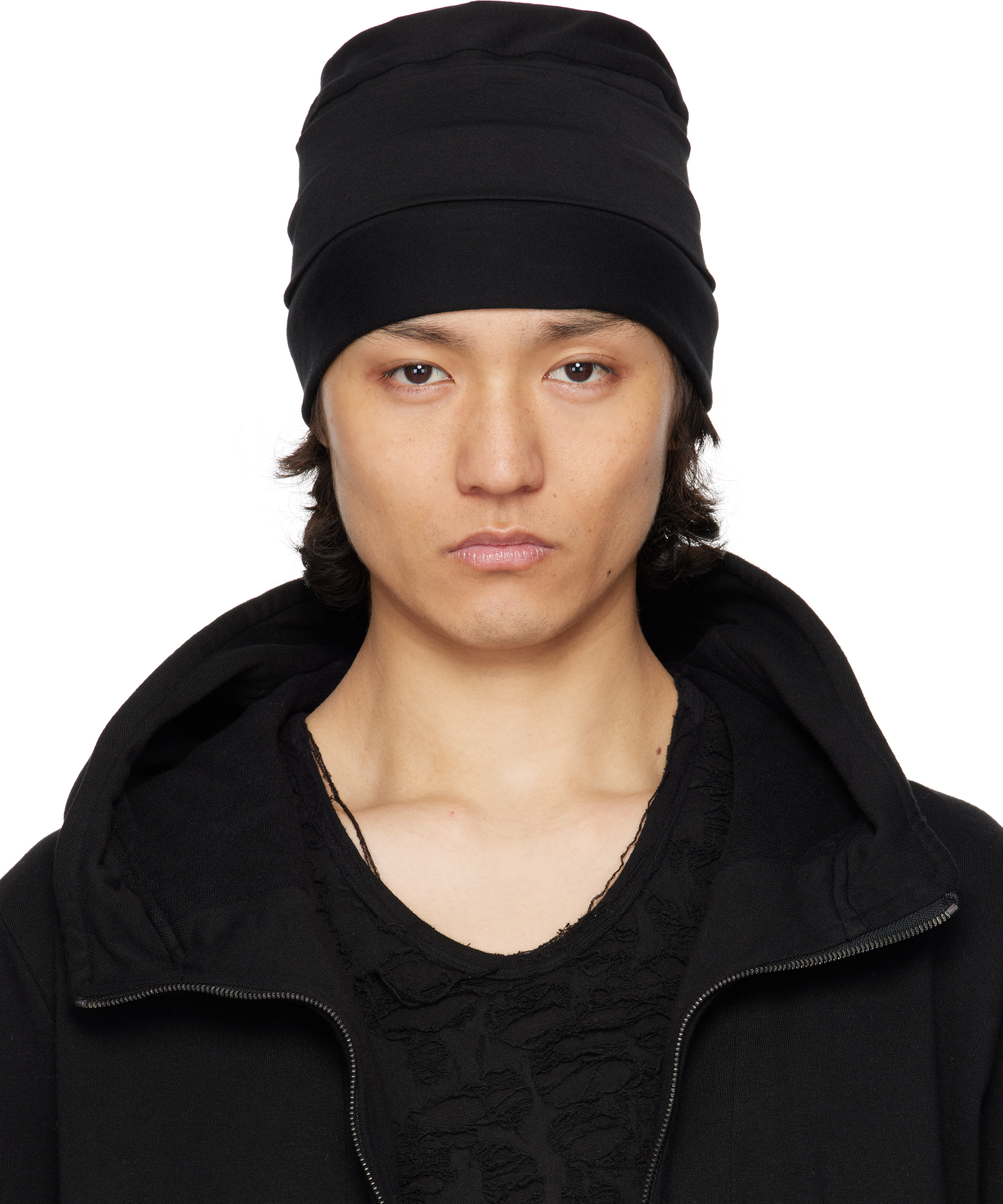 Black Layered Beanie