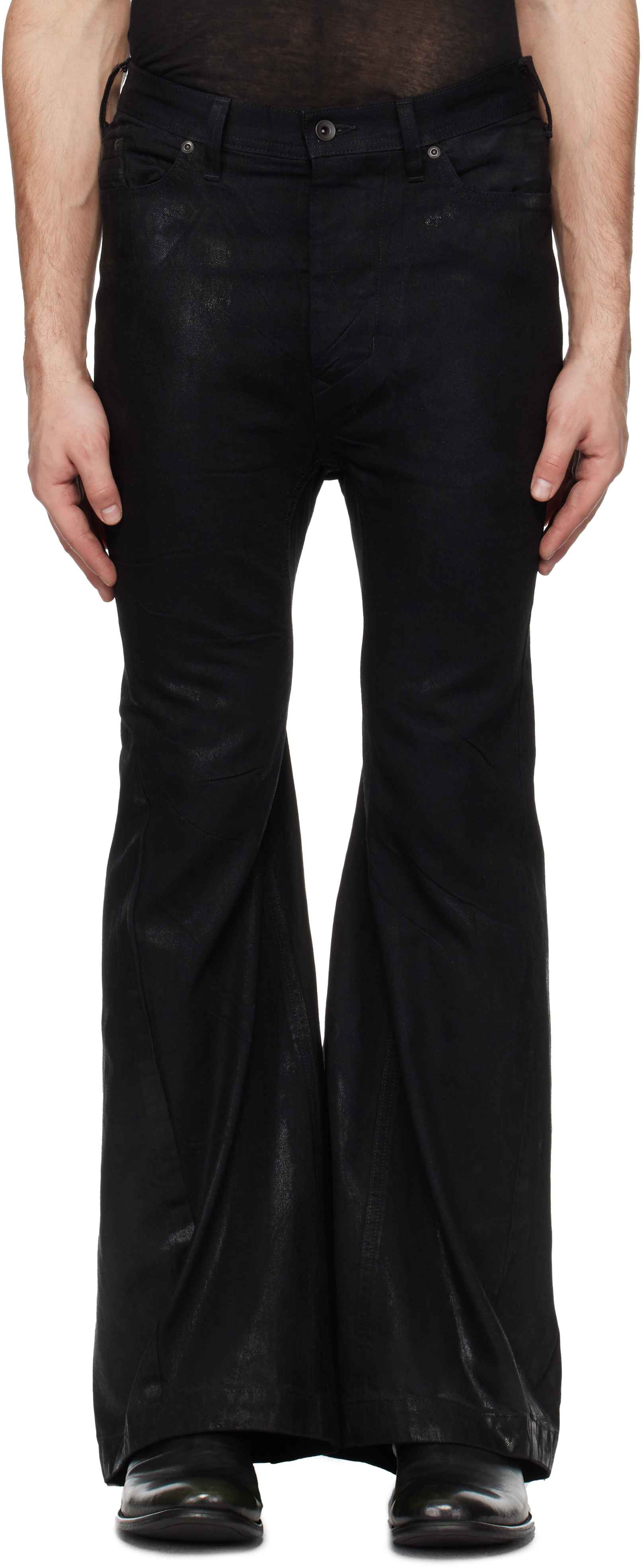 Black Flared Jet Jeans