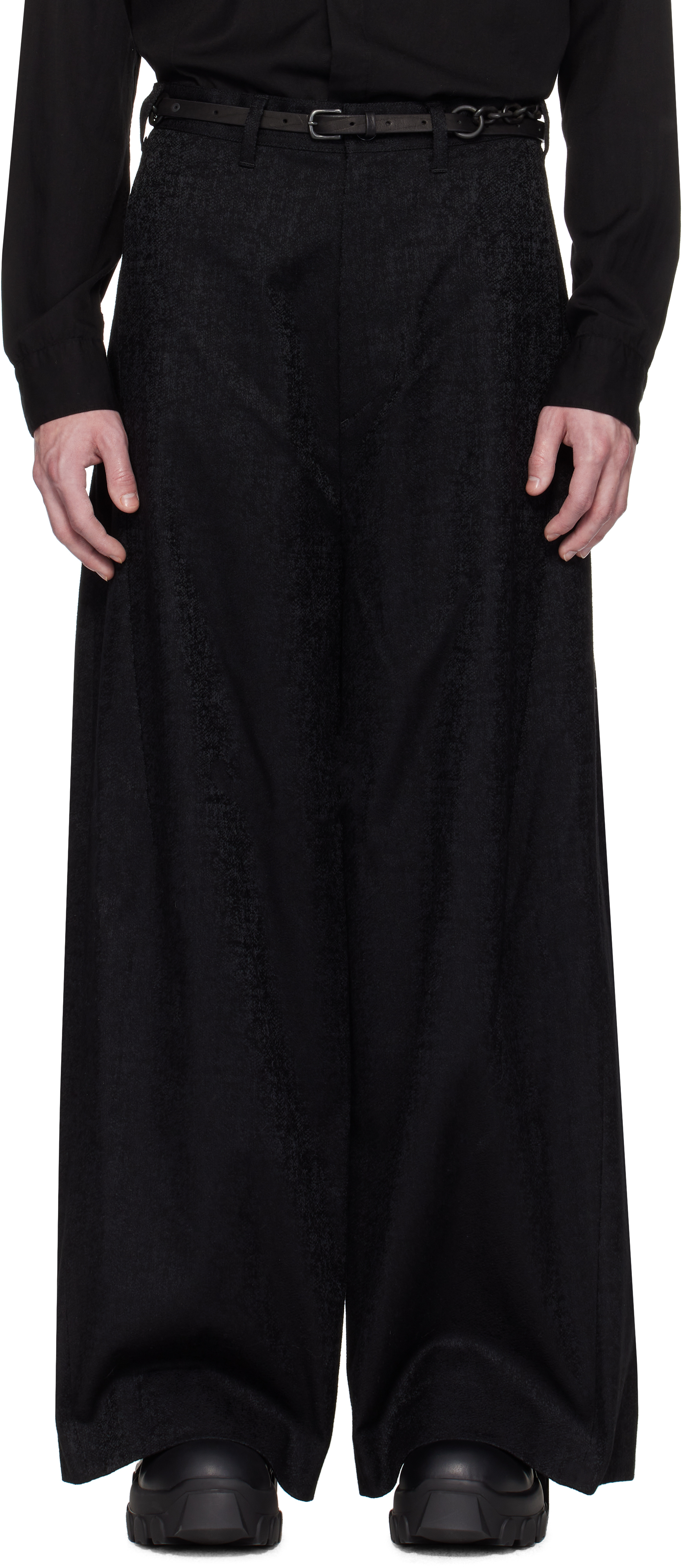 【関税込み】JULIUS ブラック Herren Johd トラウザーズ JULIUS: ブラック Herren Johd トラウザーズ | SSENSE 日本