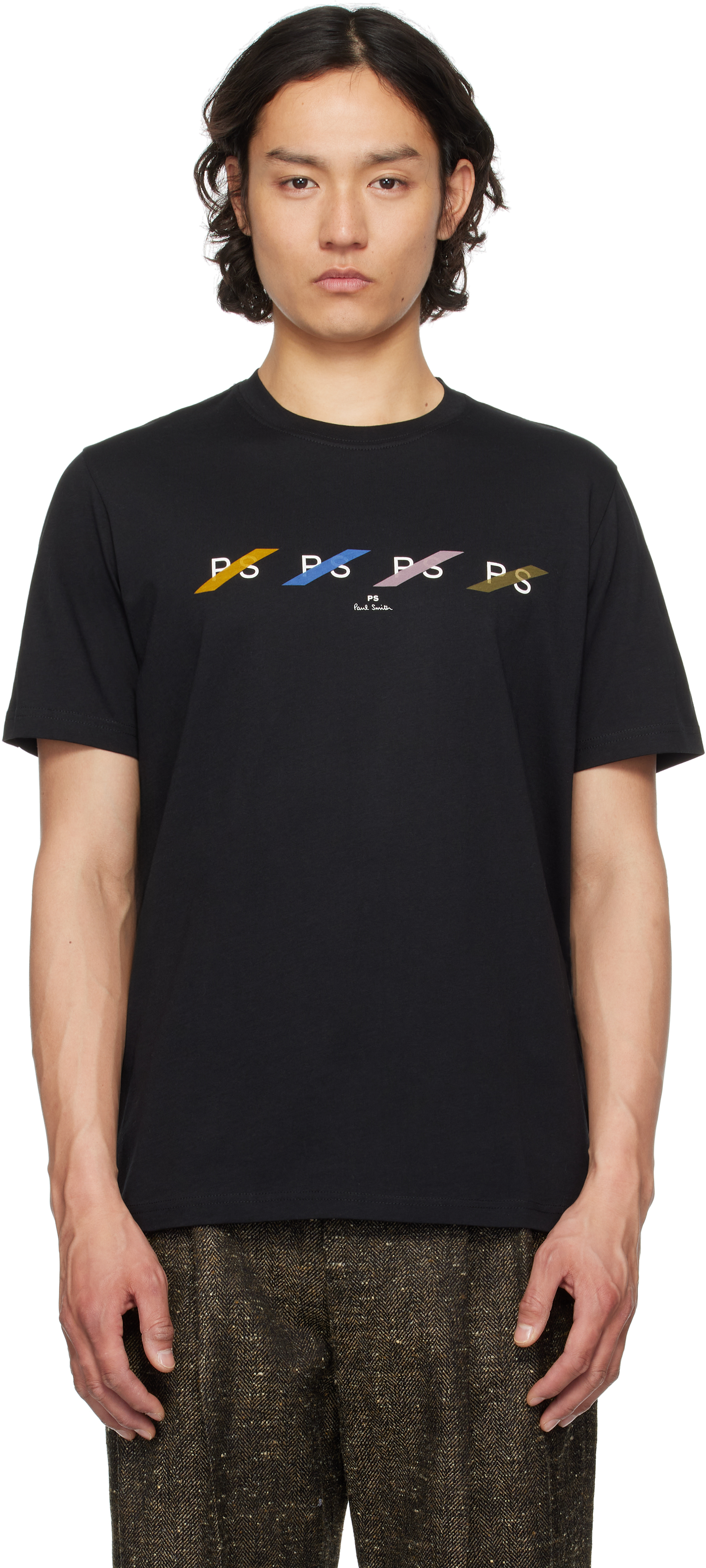 【関税込み】PS by Paul Smith ブラック 'PS' Row Multi Tシャツ Black 'PS' Row Multi T-shirt by PS by Paul Smith on Sale