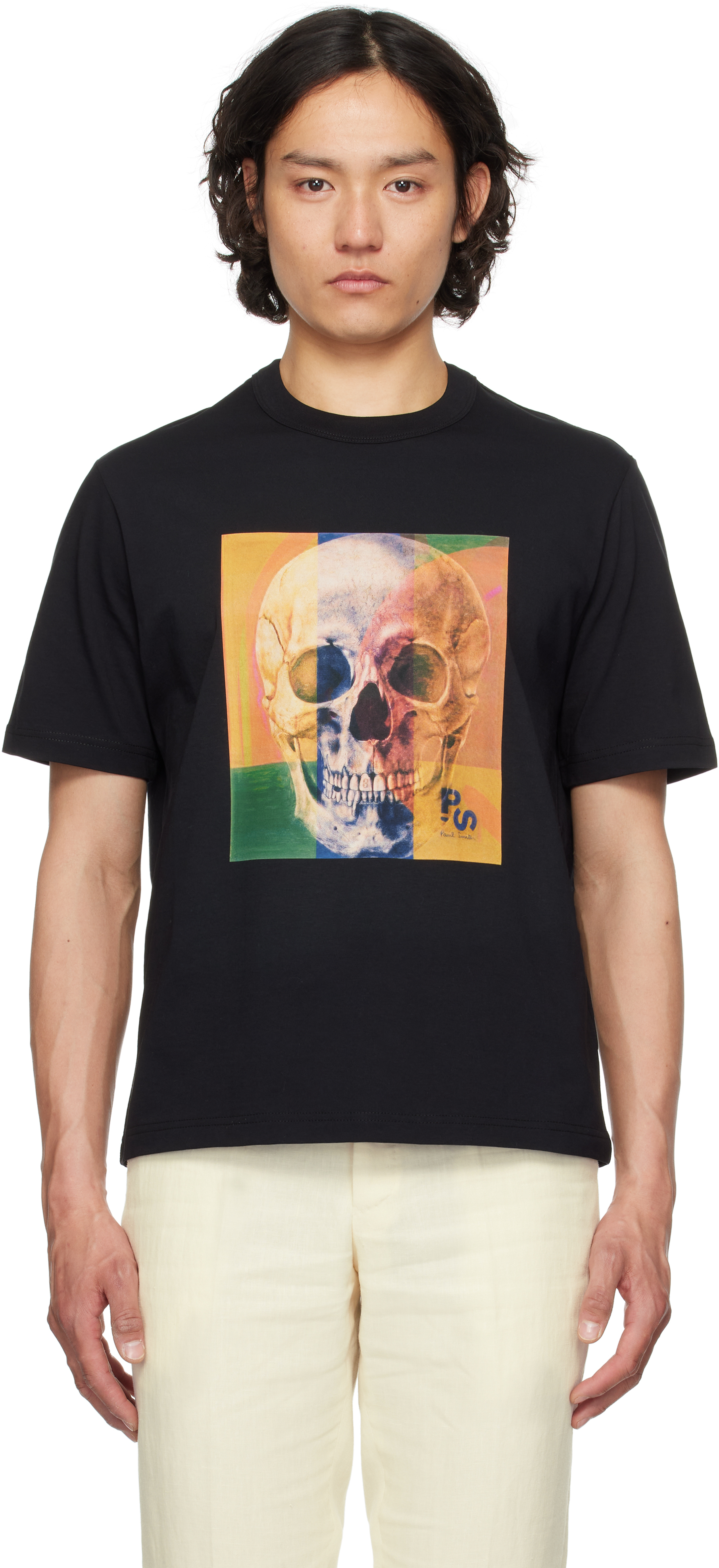 Black Skull Square T-shirt by PS by Paul Smith on Sale