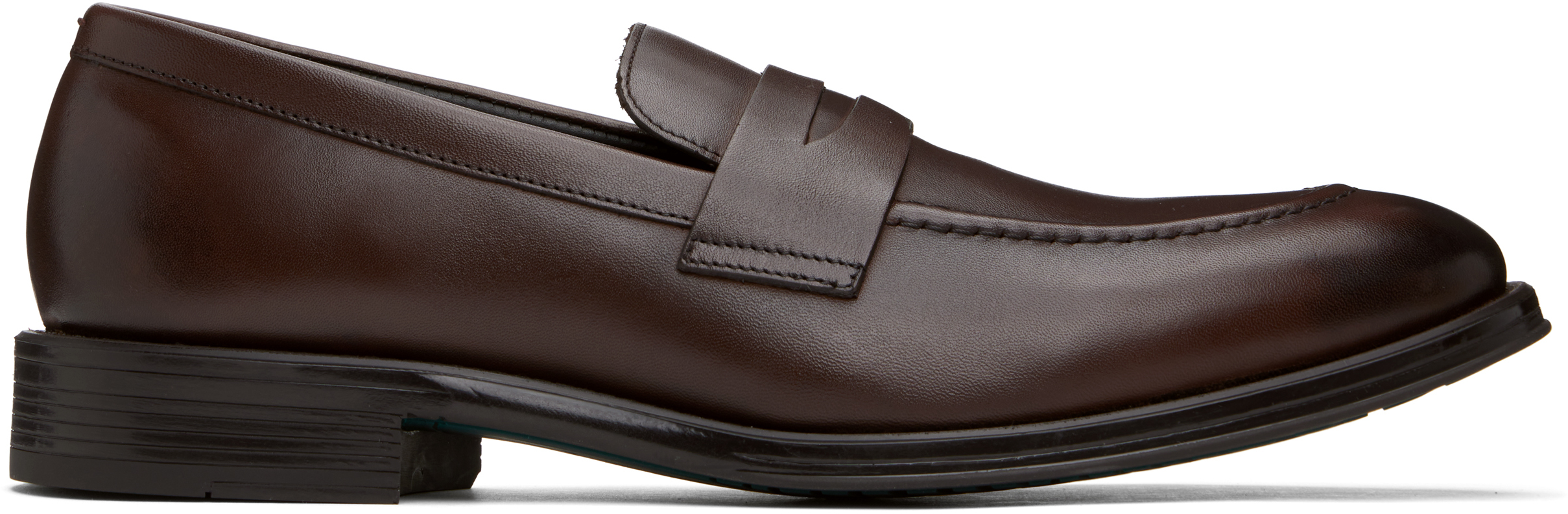 Brown Leather Pierce Loafers