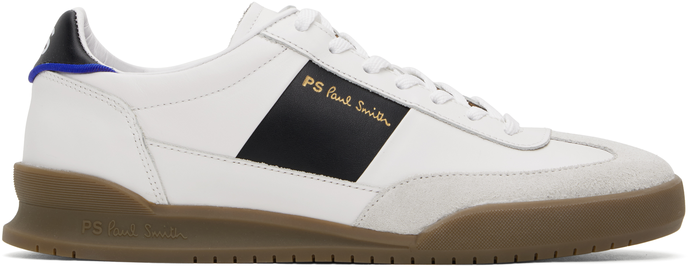 White & Black Leather Dover Sneakers