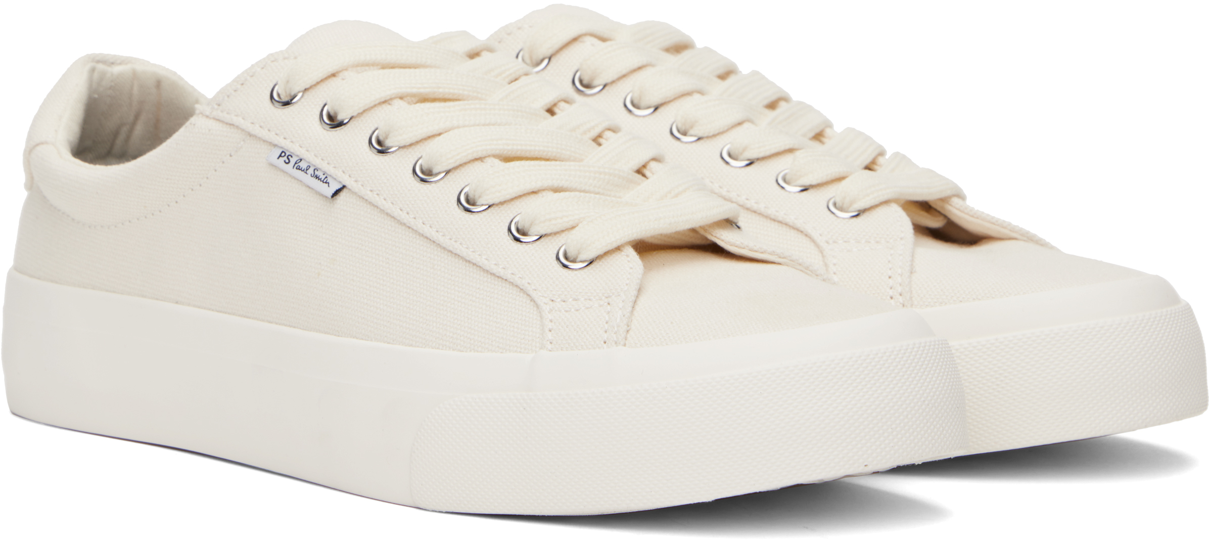 Ps By Paul Smith White Canvas Amos Sneakers In 02 White