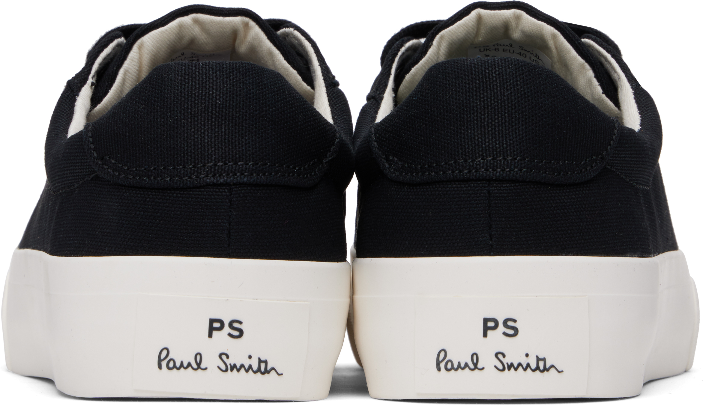 Shop Ps By Paul Smith Black Canvas Amos Sneakers In 79 Black