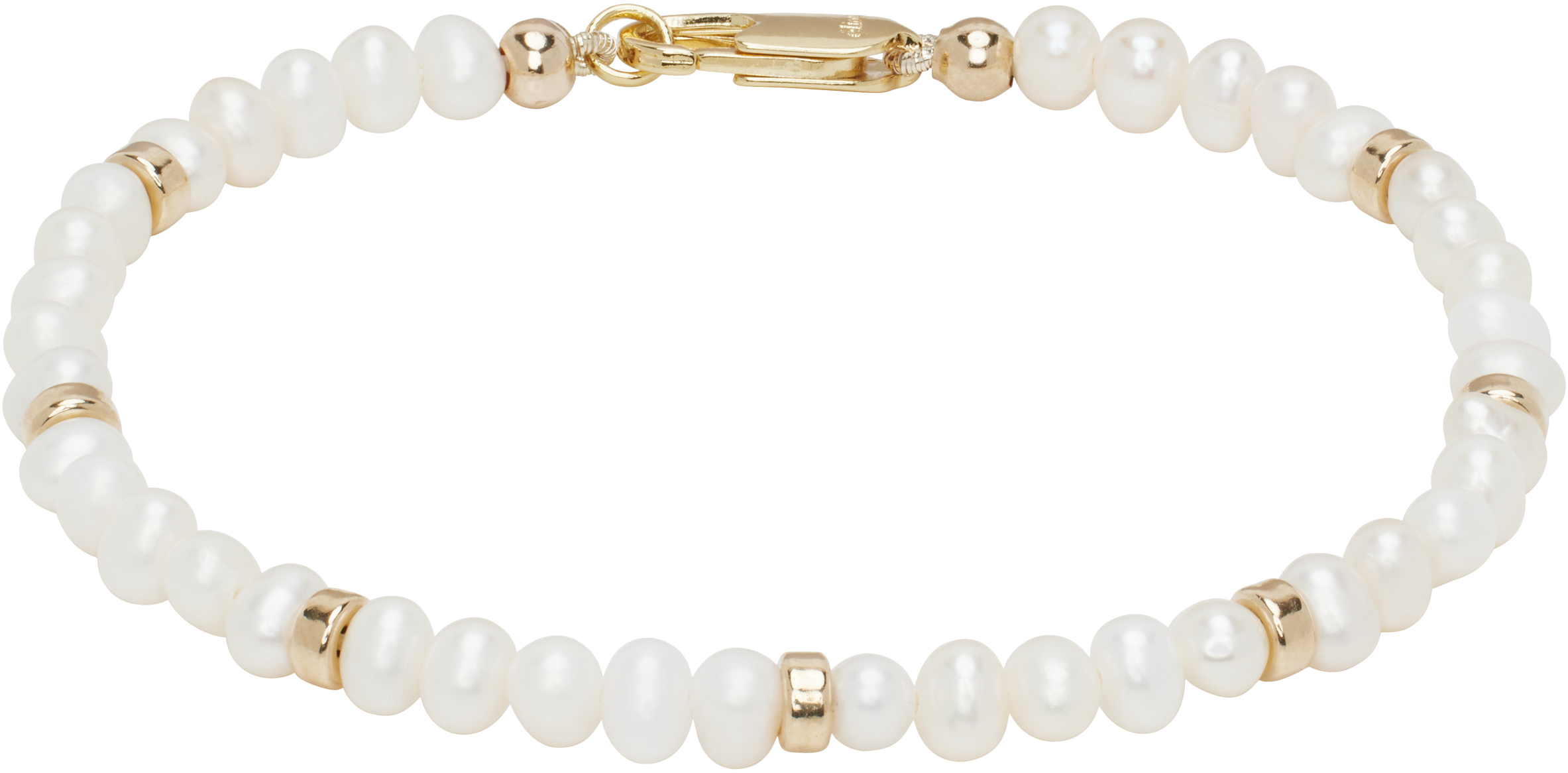 éliou SSENSE Exclusive White 
Gold Lim Bracelet