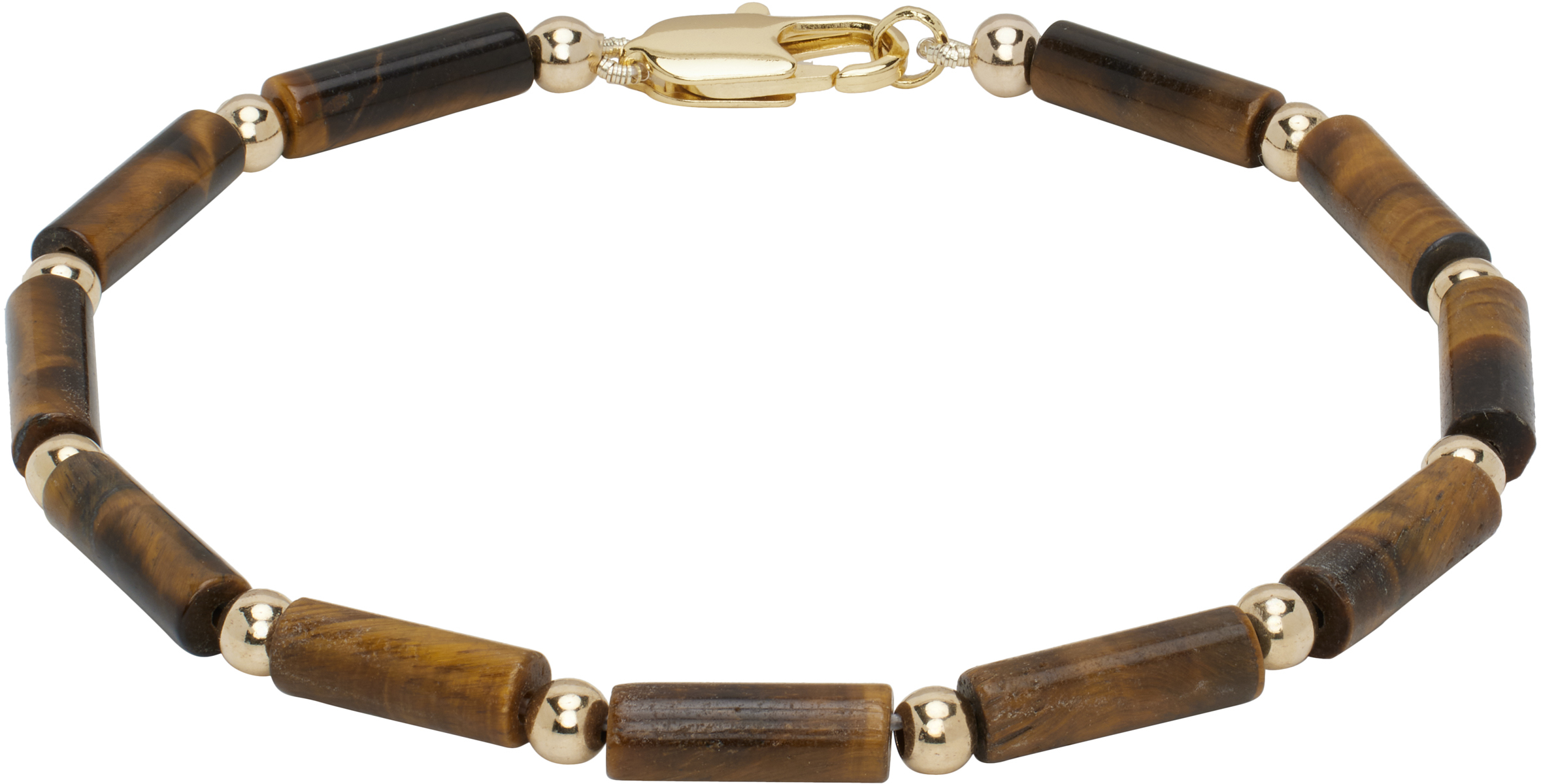 éliou SSENSE Exclusive Brown 
Gold Felix Bracelet