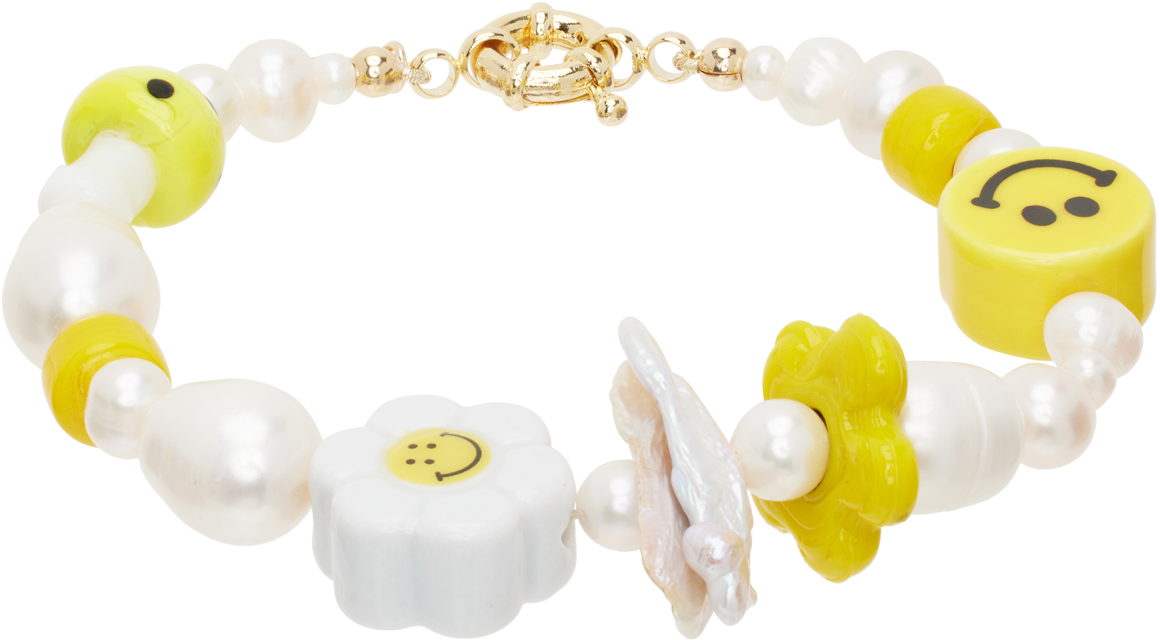 Eliou Ssense Exclusive White & Yellow Dona Bracelet