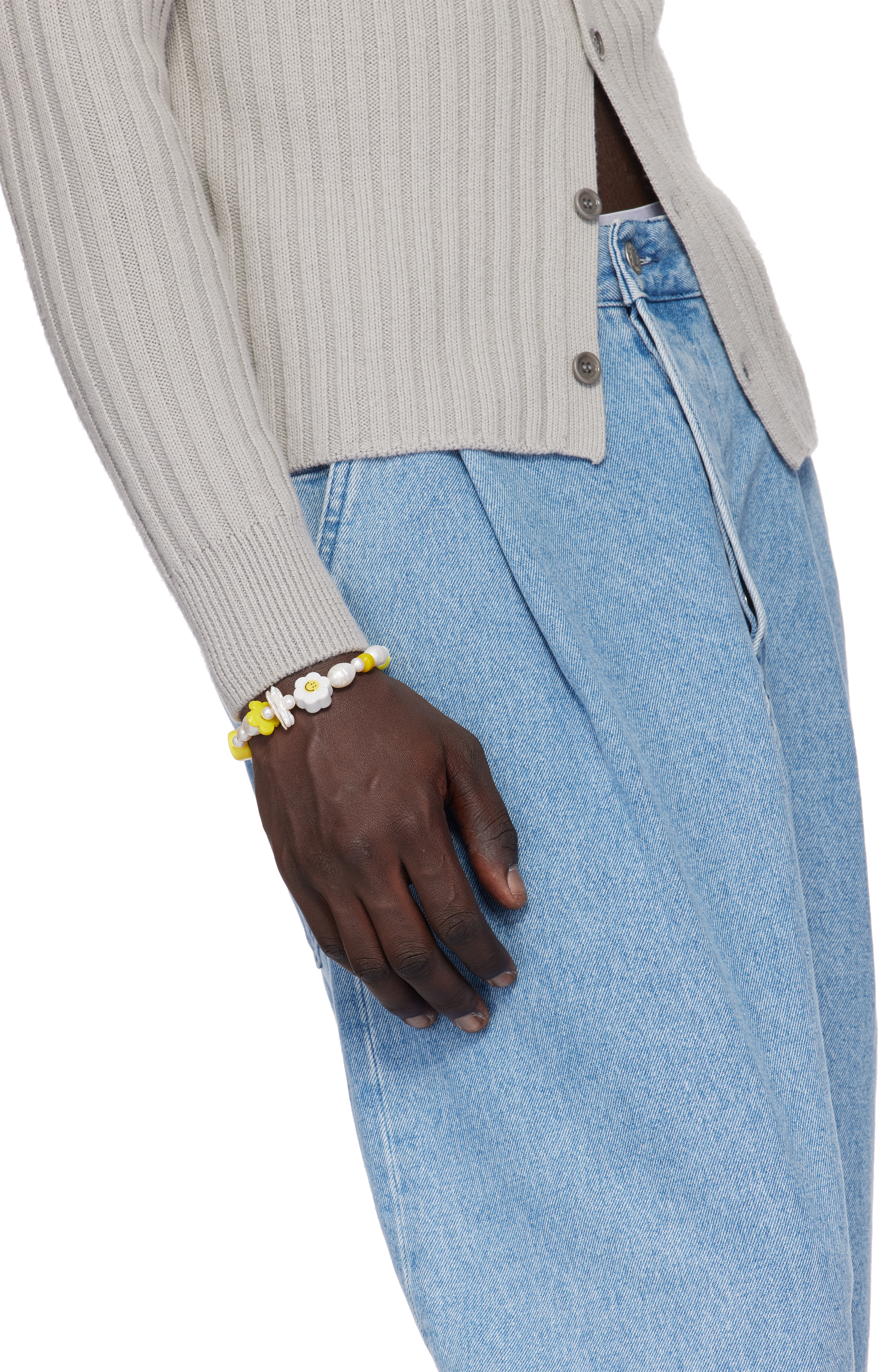 ELIOU SSENSE EXCLUSIVE WHITE & YELLOW DONA BRACELET 