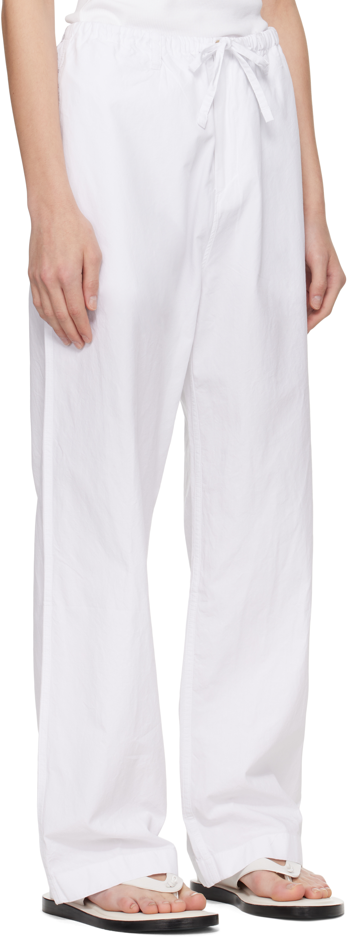 Shop Cdlp White Drawstring Trousers