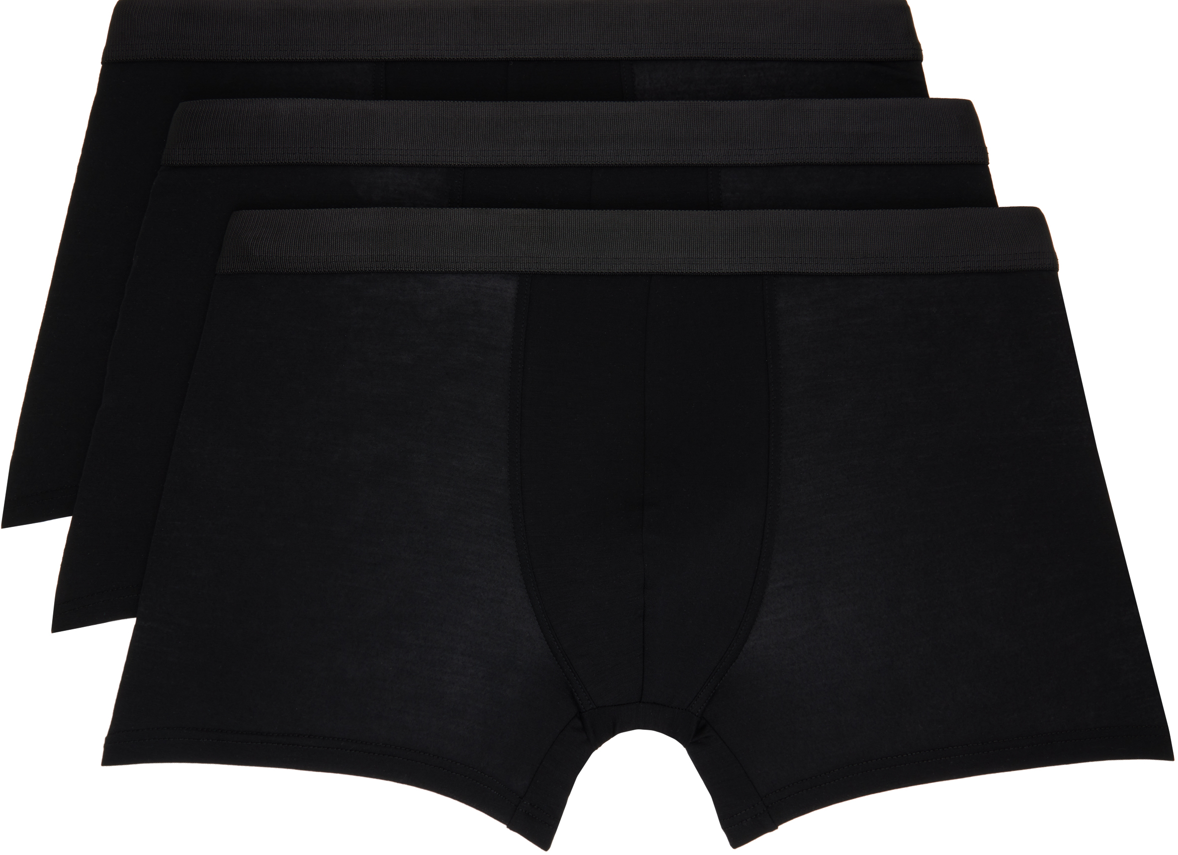 Three-Pack Black Moisture-Wicking Boxer Briefs