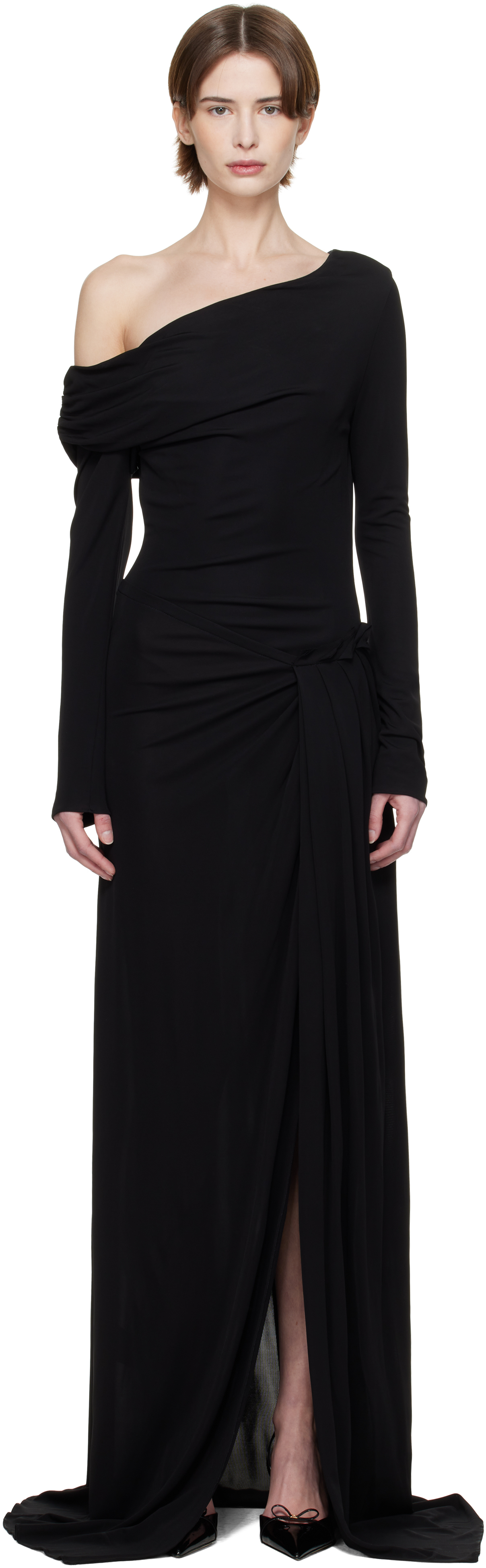 Black Polyta Maxi Dress