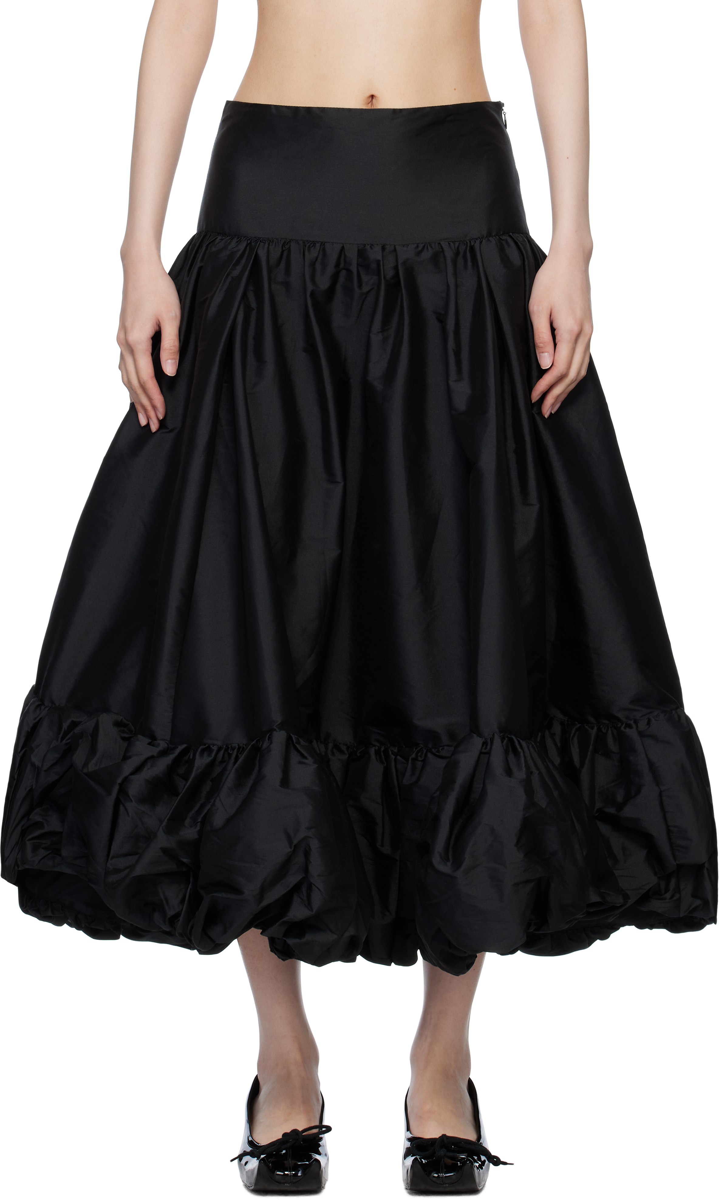 Black Merengue Midi Skirt