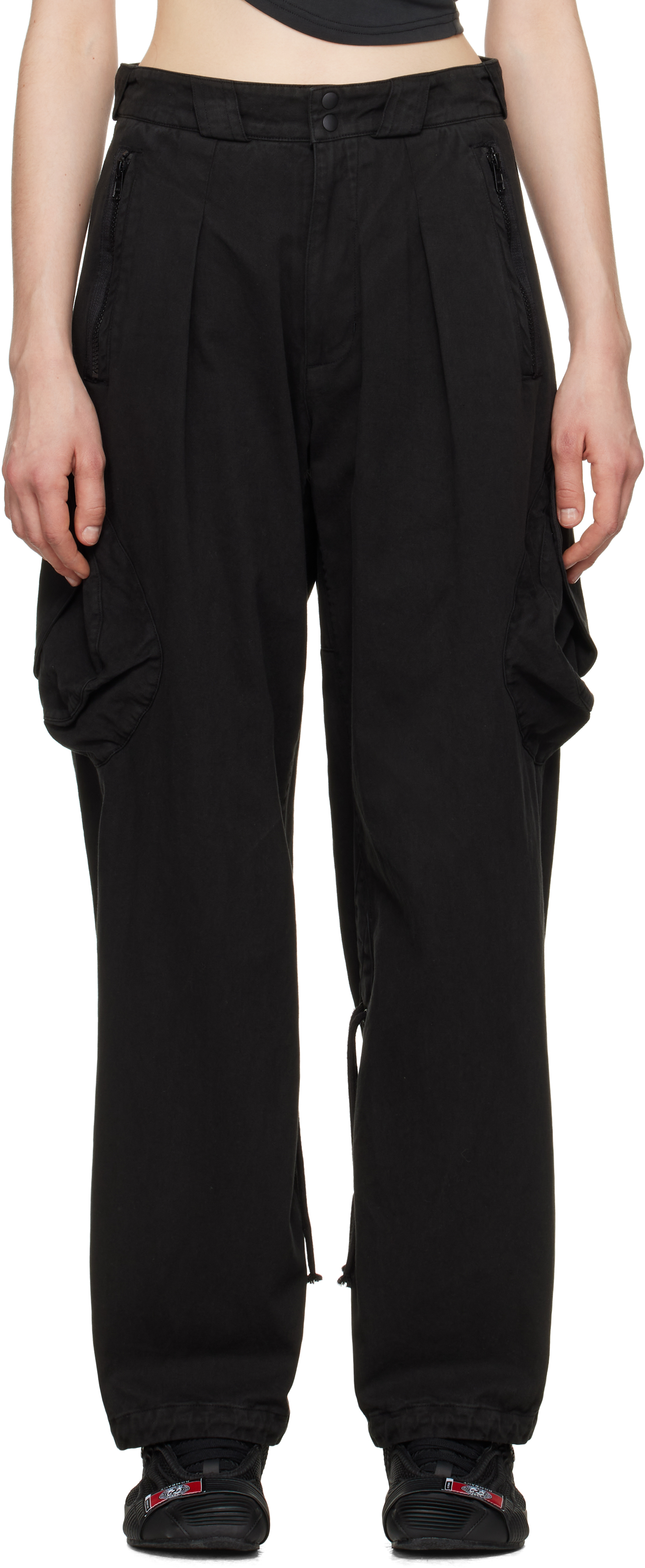 Black Dyed Cargo Pants