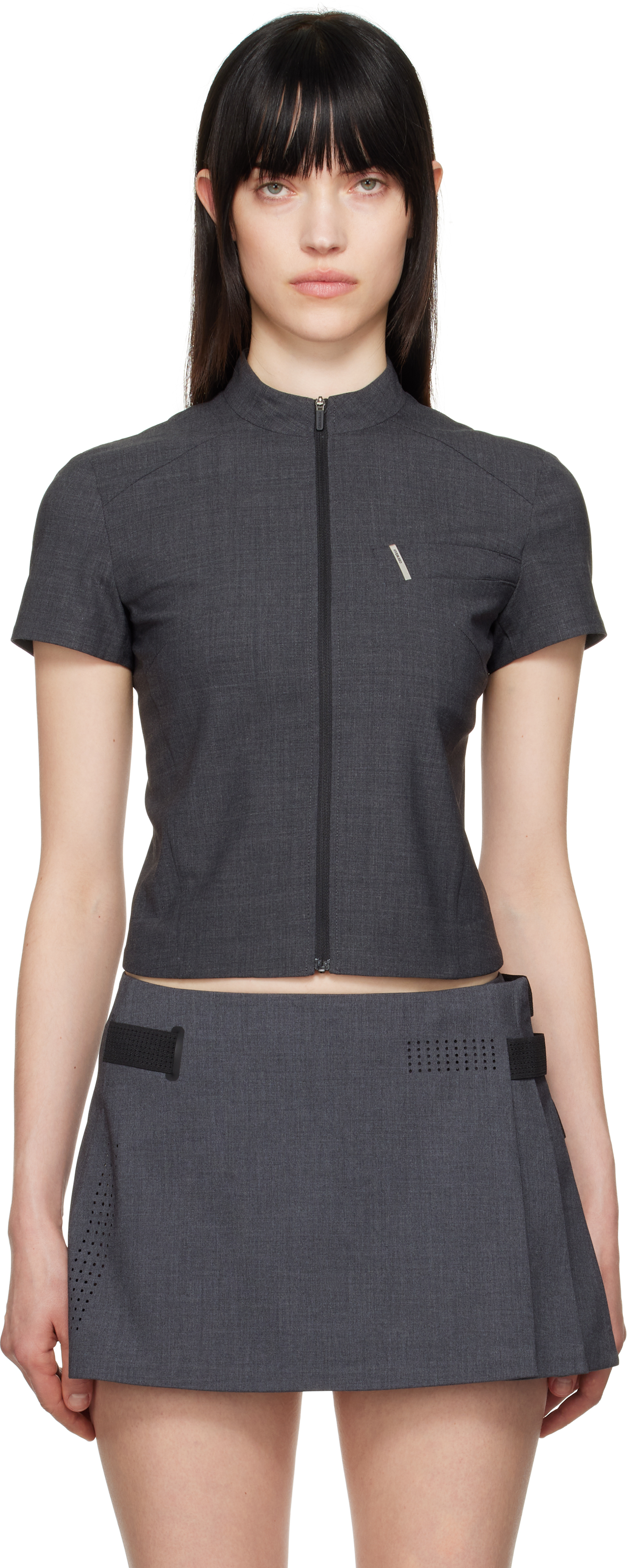 Gray Zip Pin Shirt