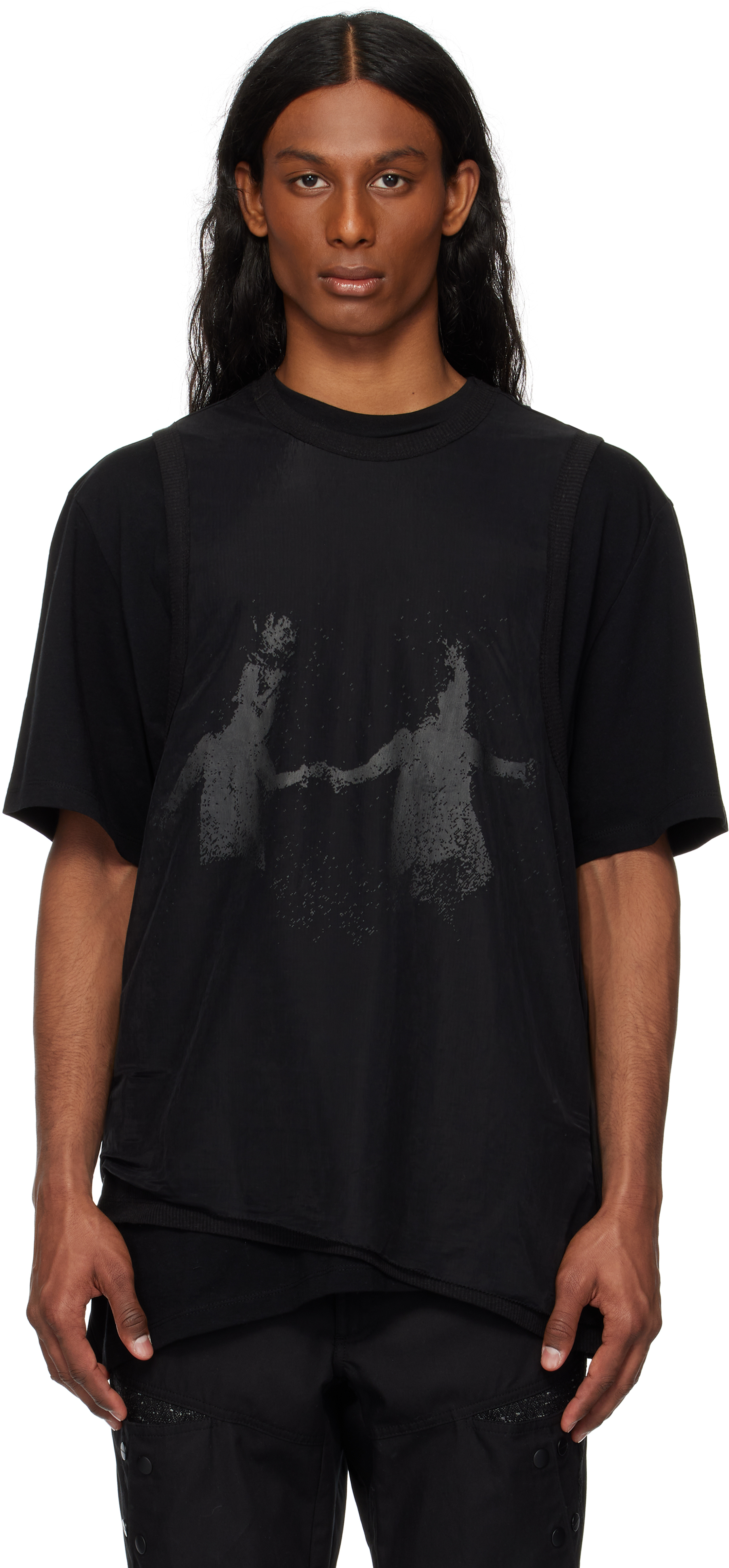 Black Double Layer T-shirt