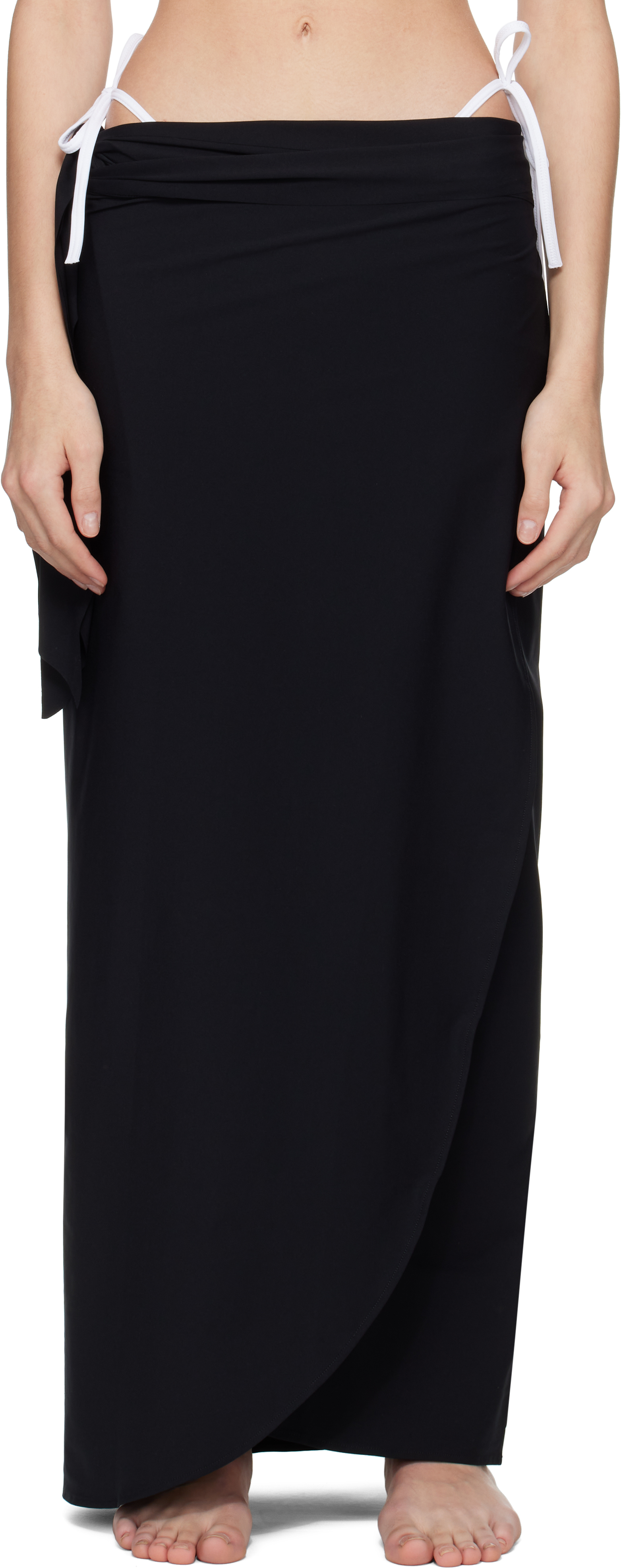 Hunza G Black Long Upf 50+ Sarong Cover-up Skirt