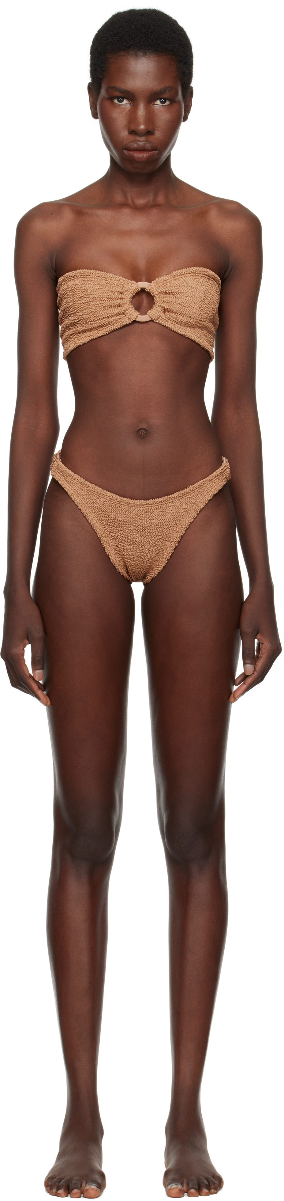 Brown Gloria Tonal Hoops Bikini