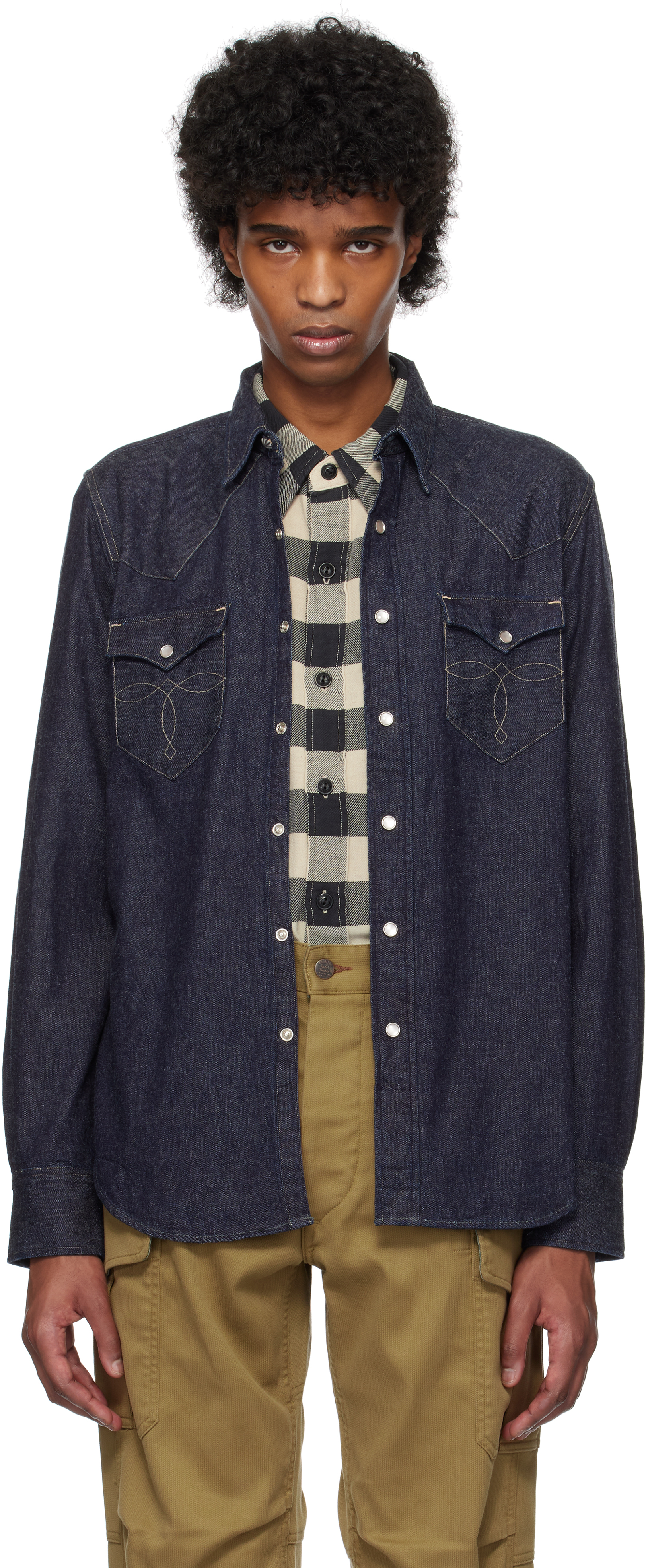 【RRL】 Indigo Denim Western Shirt デニム シャツ RRL Indigo Denim Western Shirt
