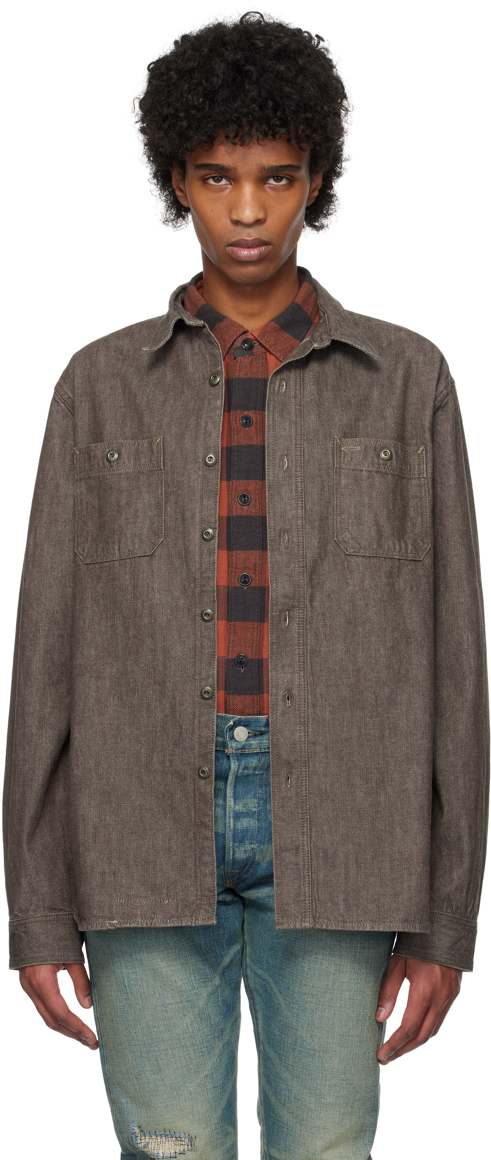 Brown Work Denim Shirt