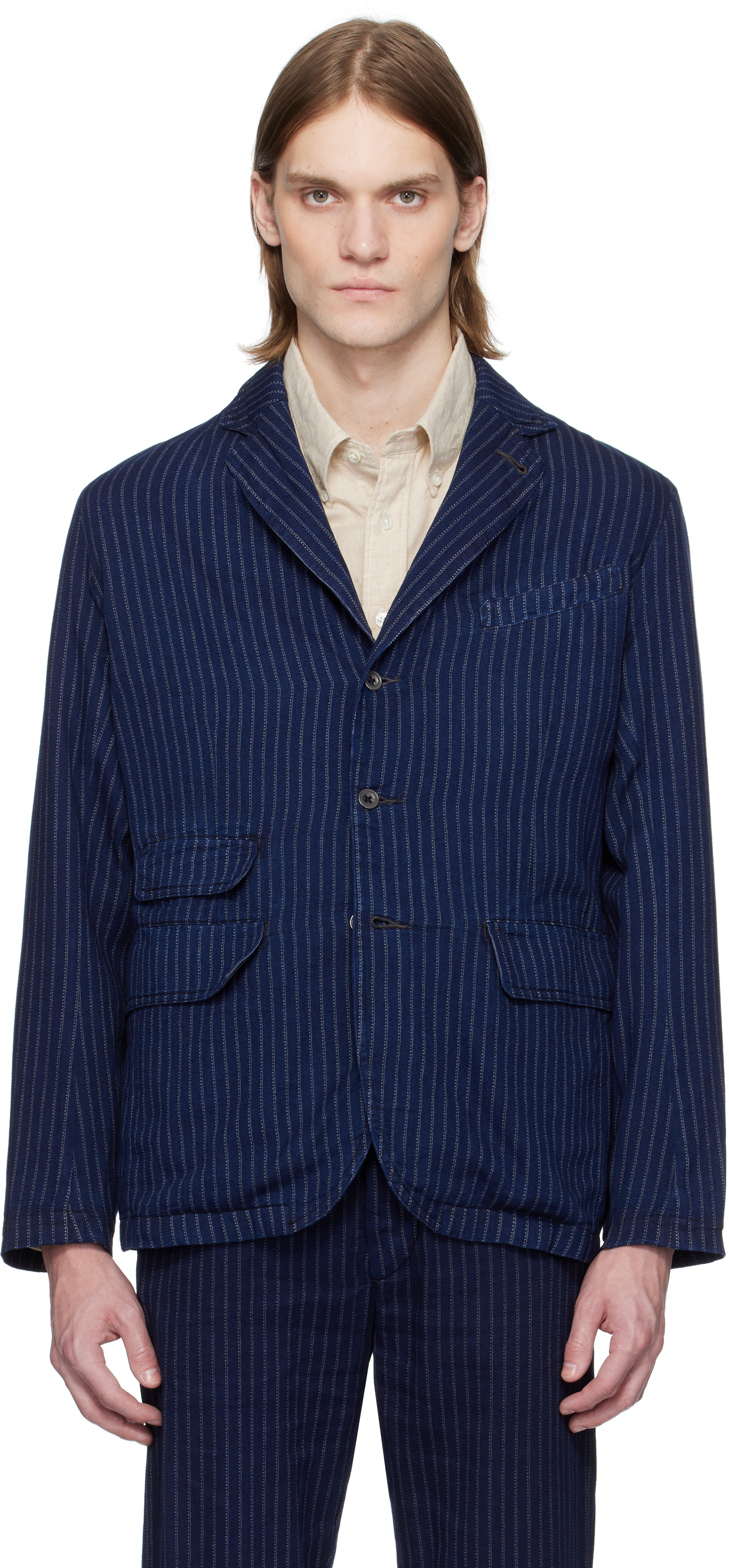 Indigo Unconstructed Twill Blazer