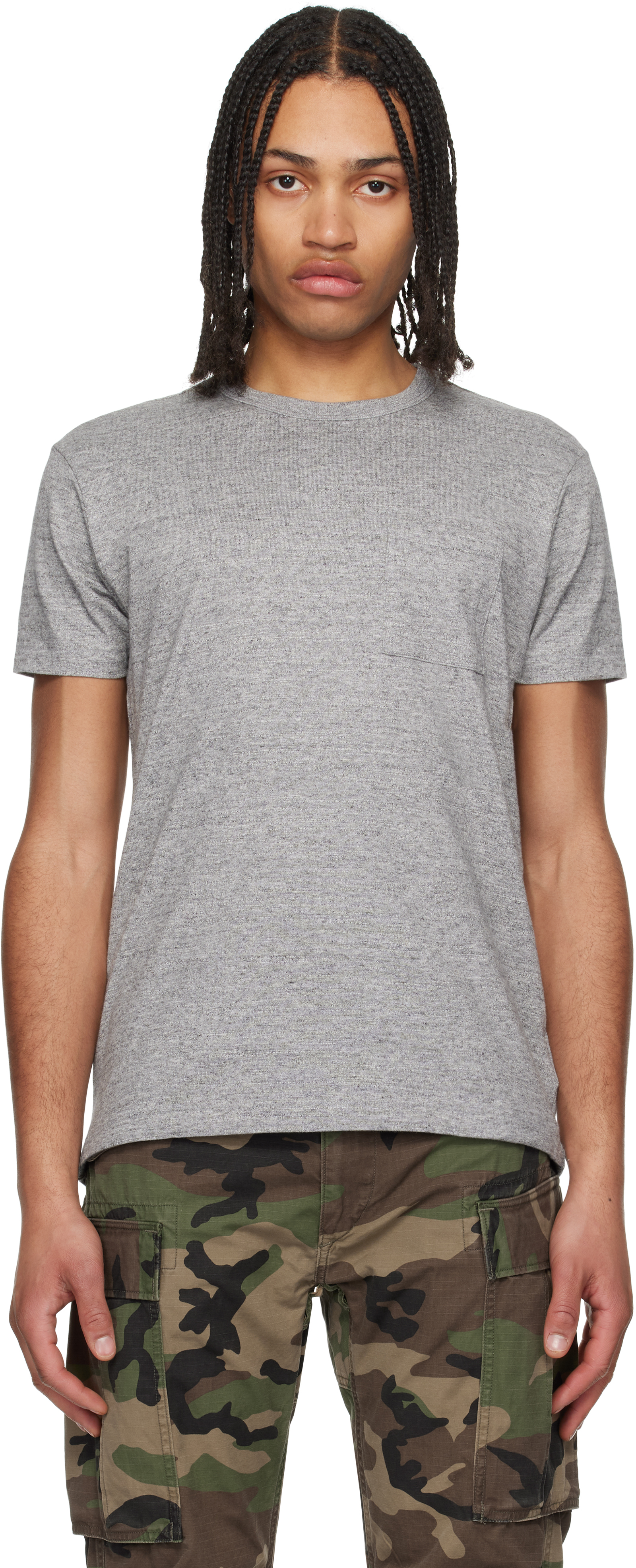 【関税込み】RRL グレー ジャージ ポケットTシャツ 2枚セット RRL: グレー ジャージ ポケットTシャツ 2枚セット | SSENSE 日本
