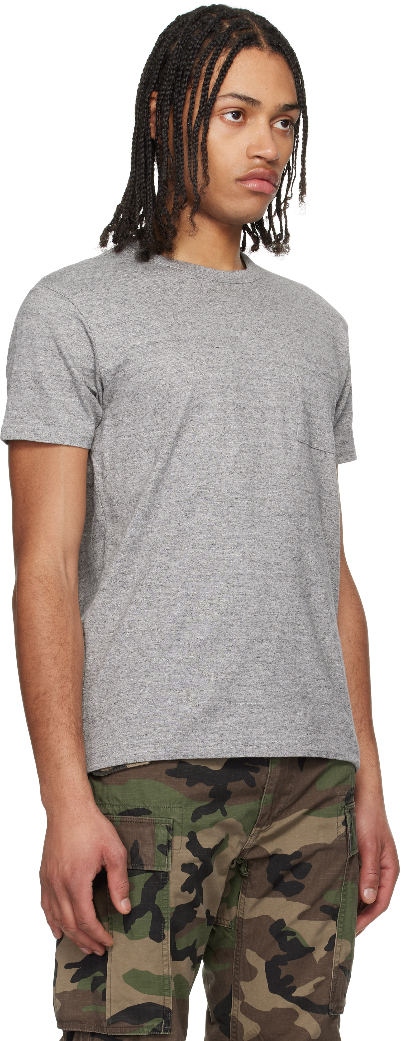 Rrl Two-pack Gray Jersey Pocket T-shirts In Gray
