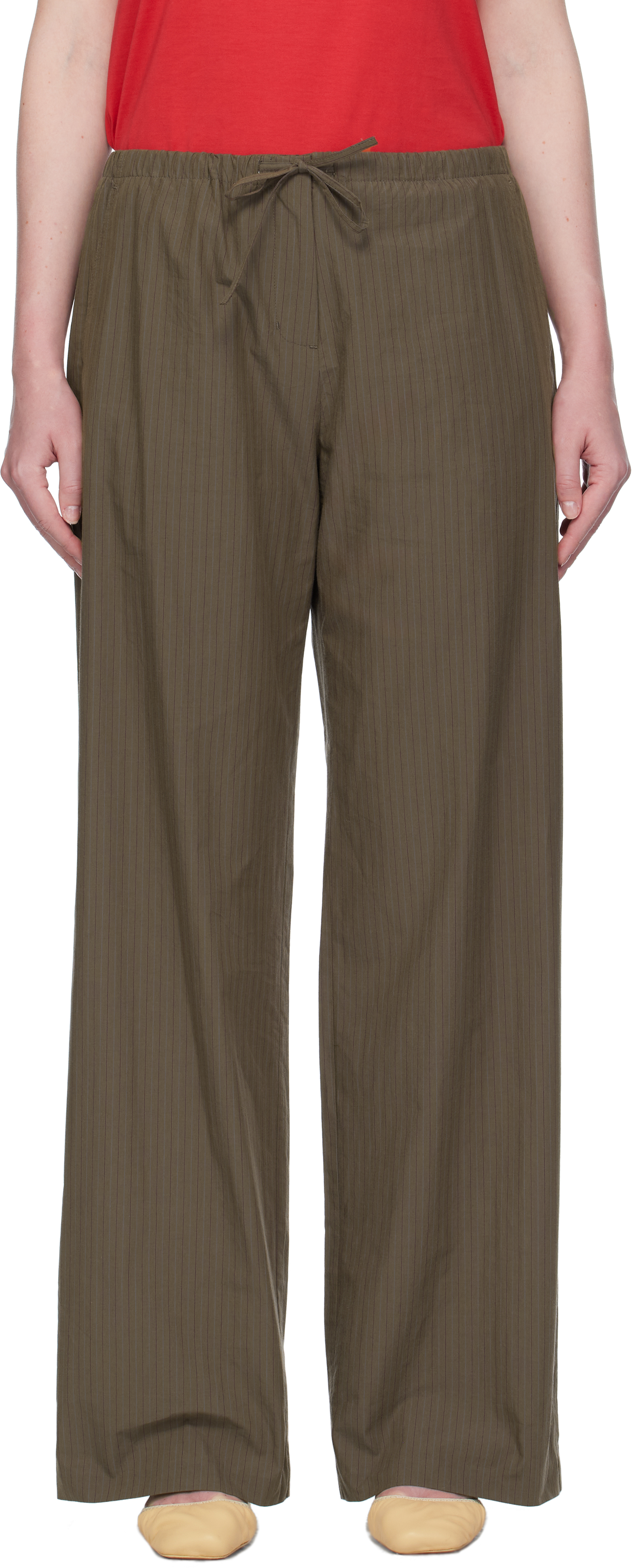 Brown Stripe Banding Lounge Pants