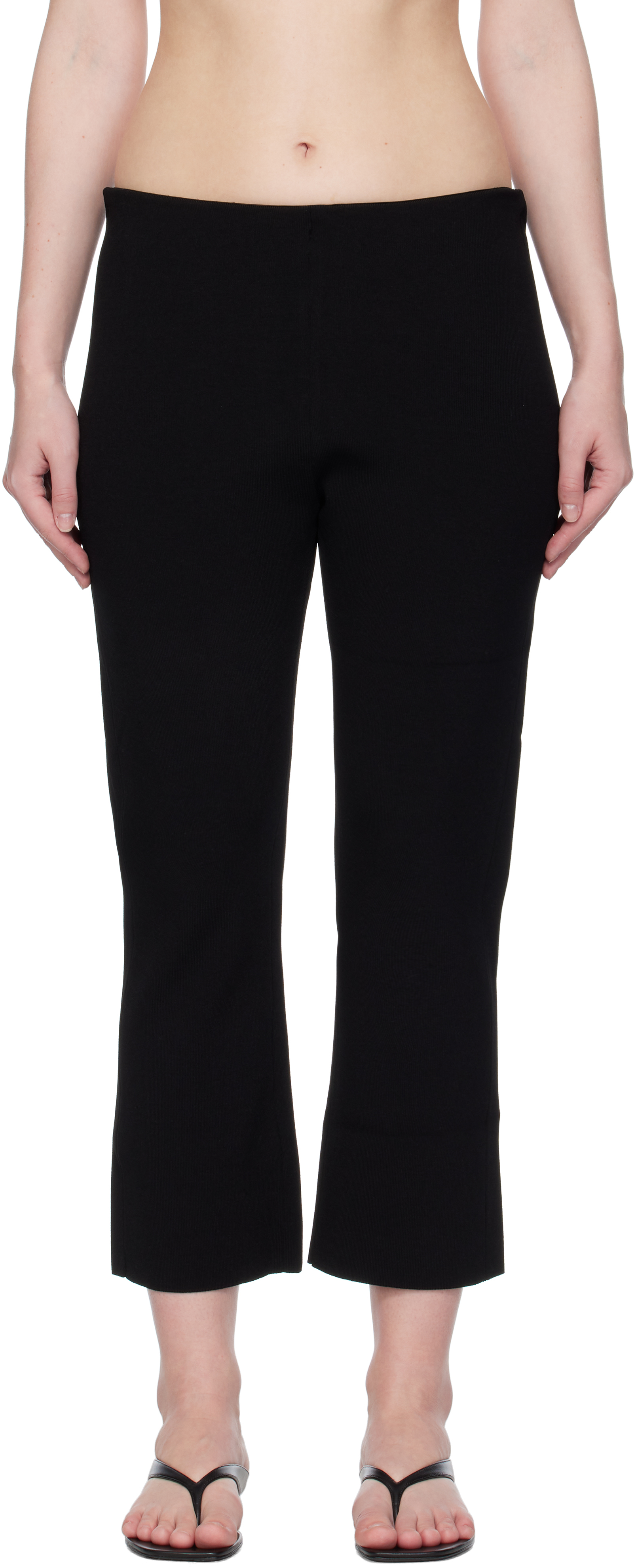 Black Knit Capri Leggings