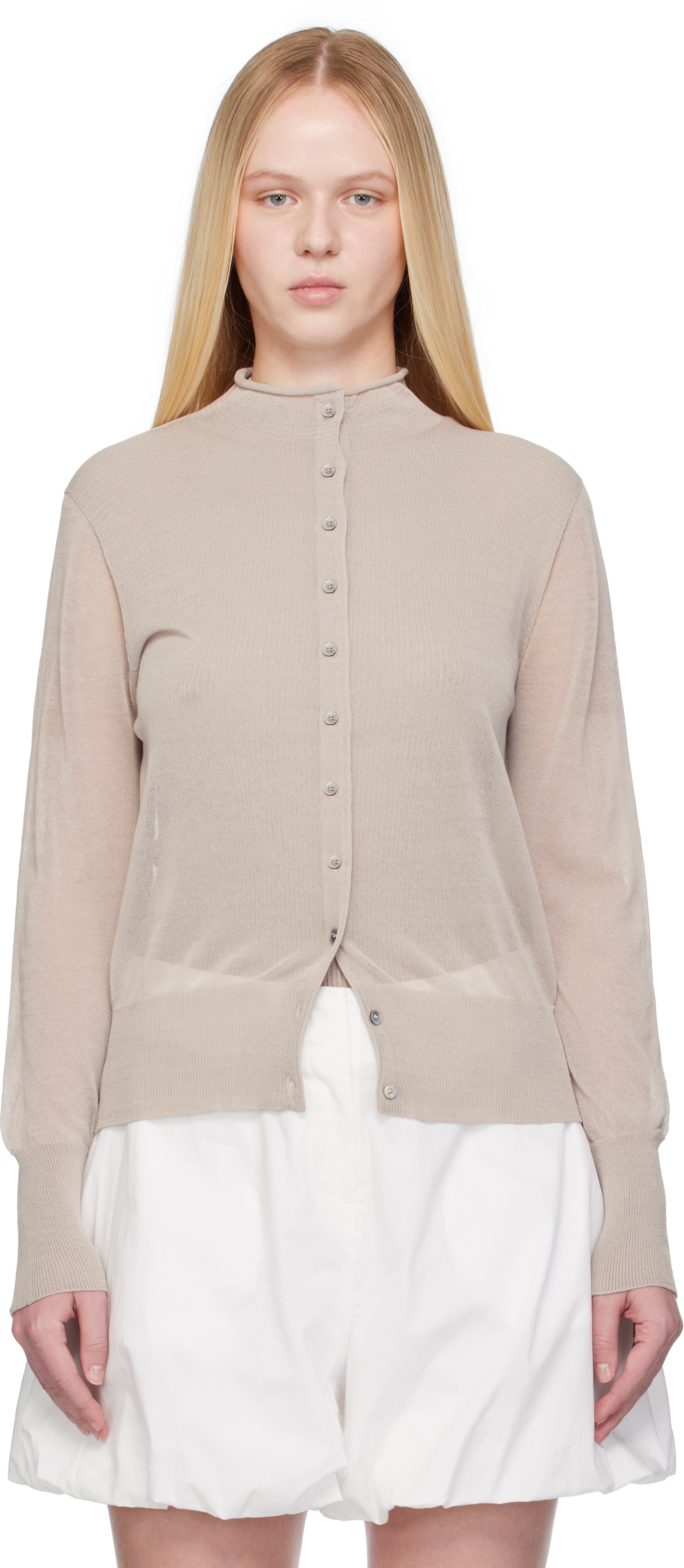 Black Wholegarment Sheer Cardigan