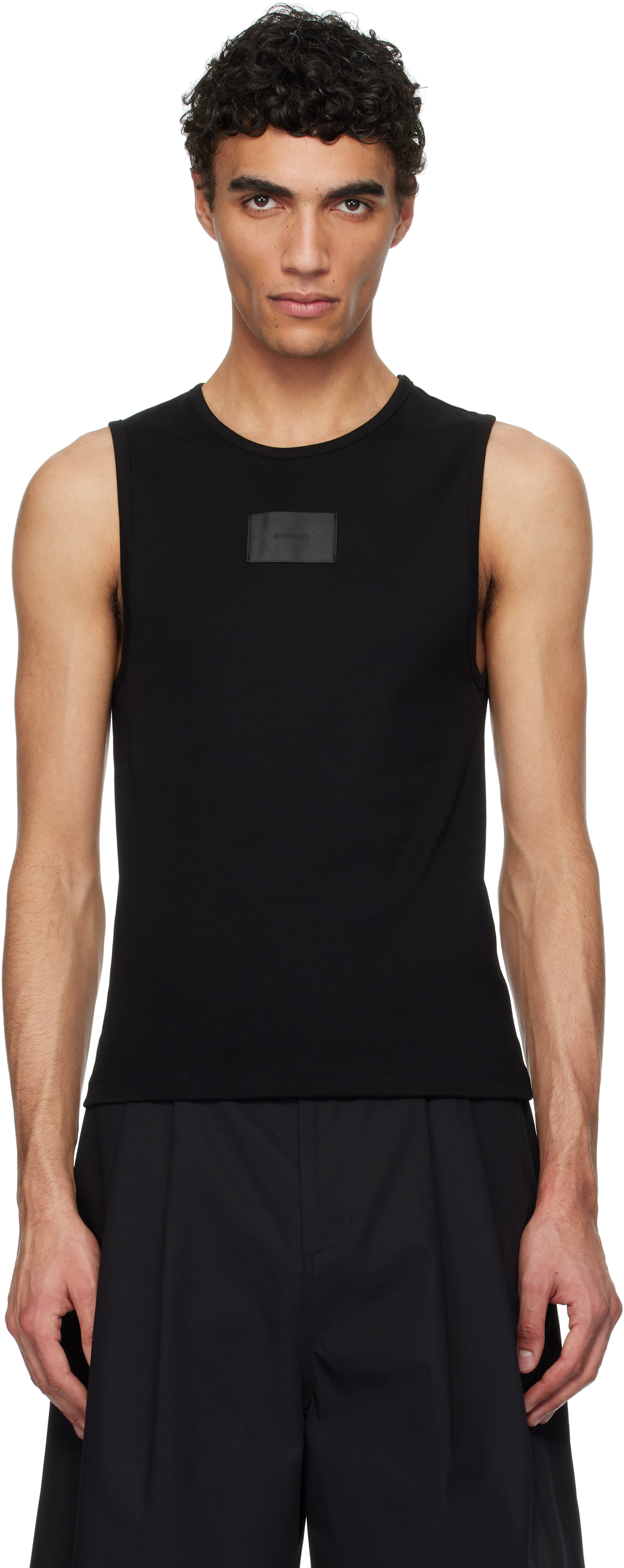 Black Round Neck Sleeveless Tank Top