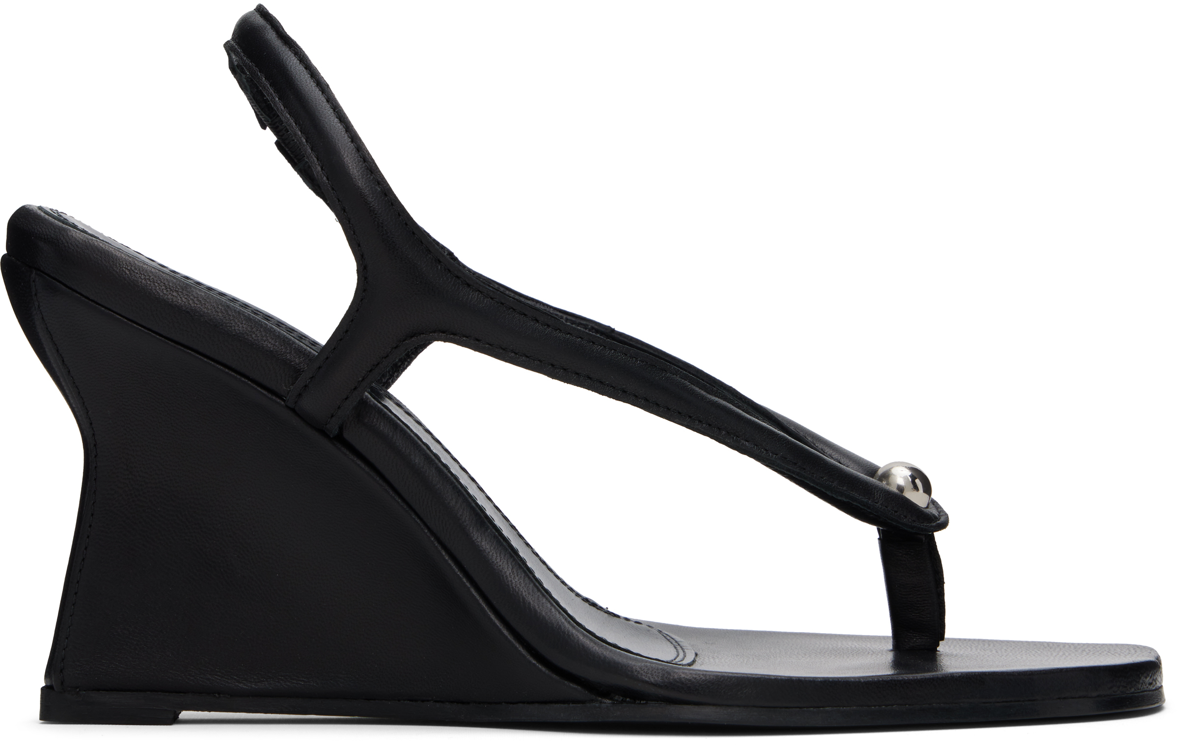 Black Valentina Wedge Heeled Sandals