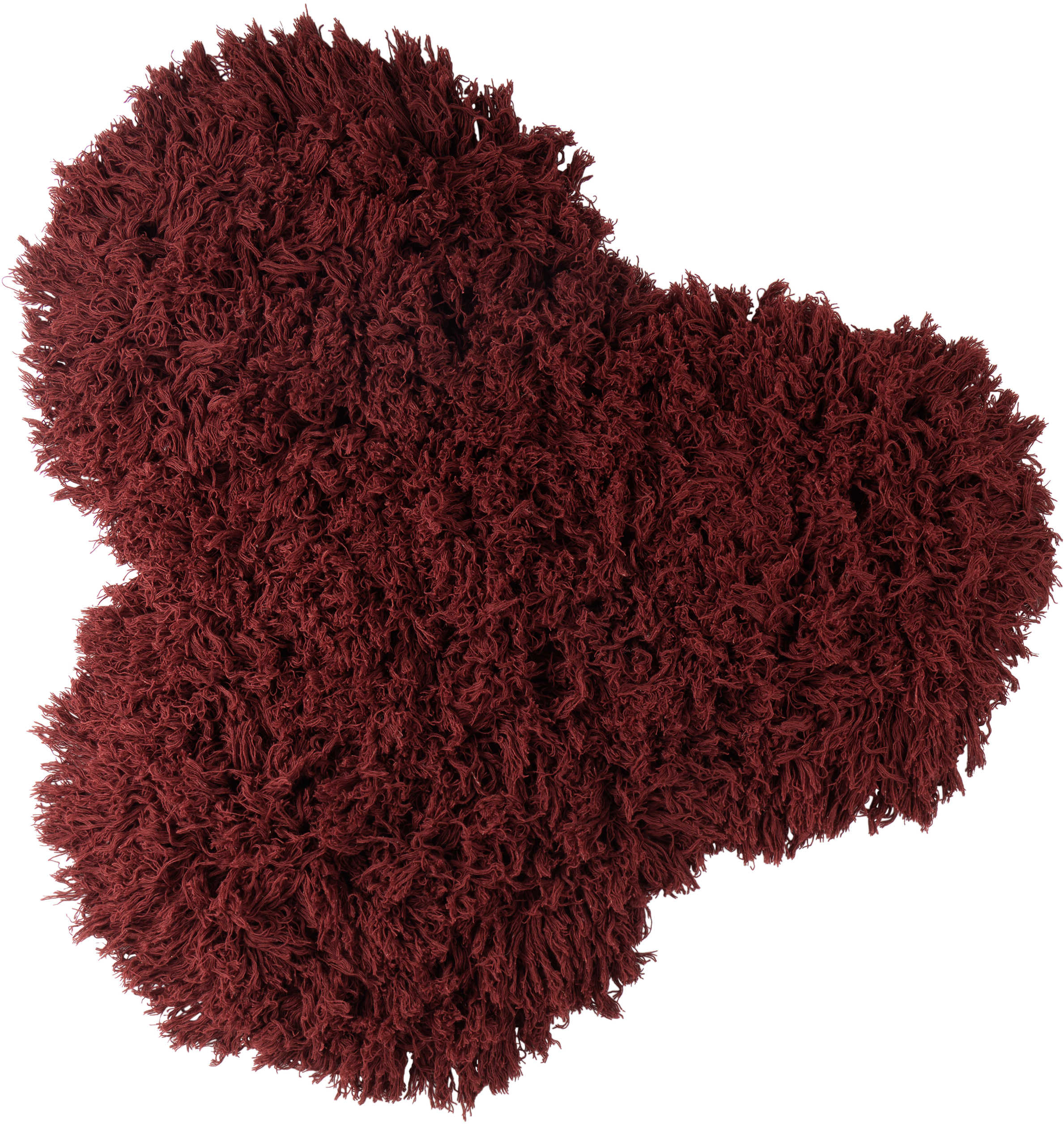 Mush Studios Ssense Exclusive Burgundy Poof Shag Rug In Animal Print