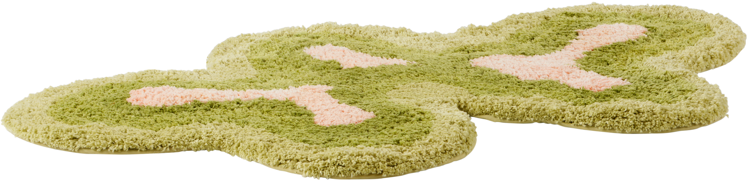Mush Studios Green Rumpy Bath Mat In Radish
