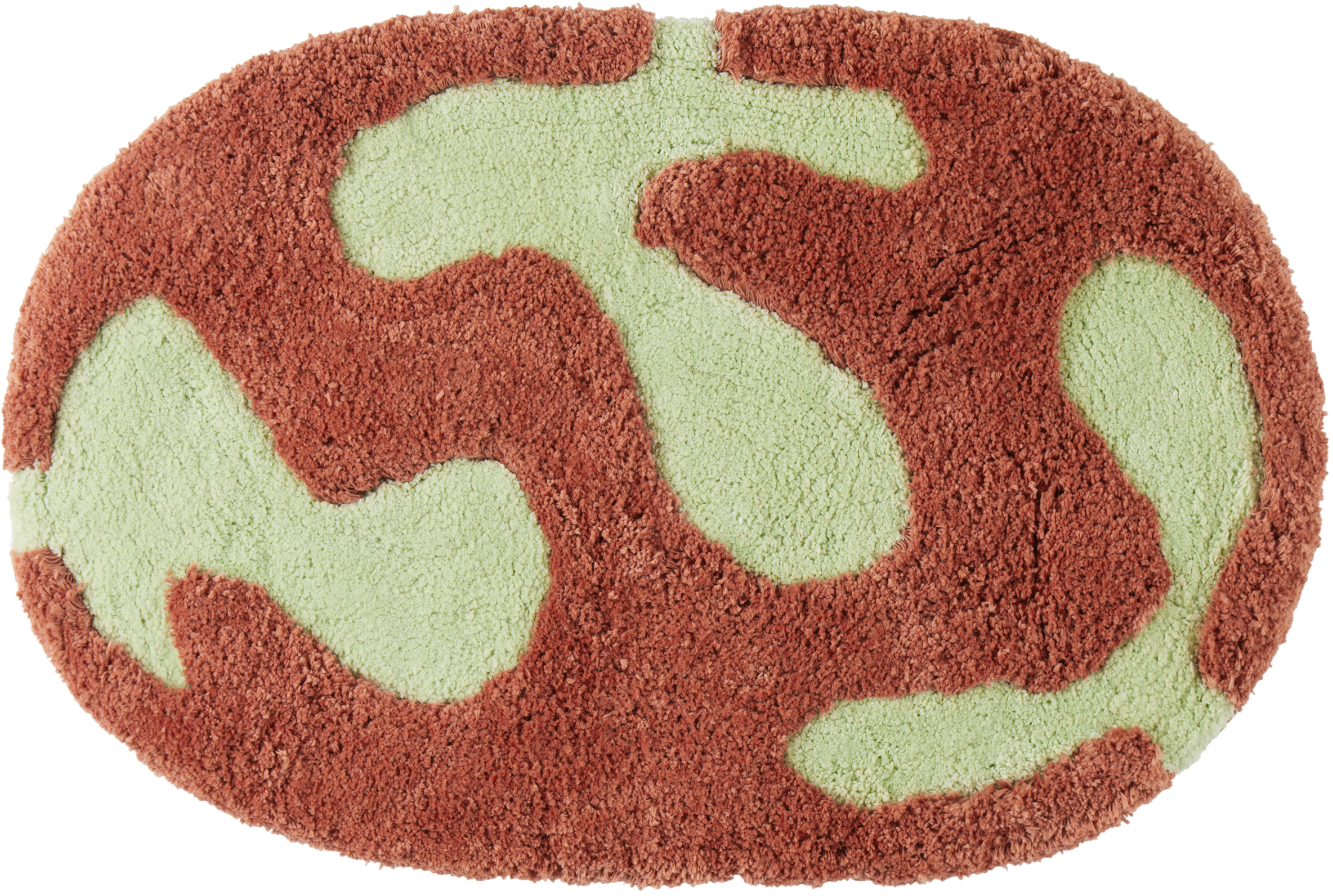 Mush Studios Burgundy & Green Doma Bath Mat In Lichen